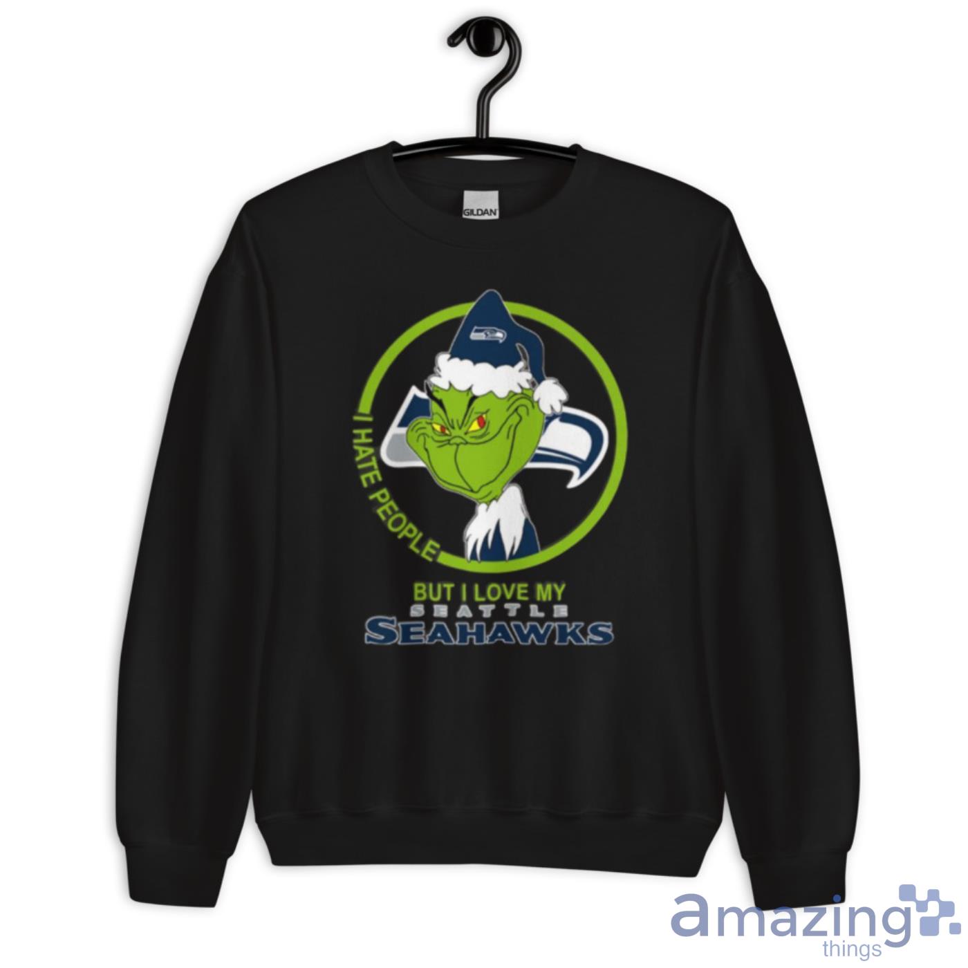 Seattle Seahawks NFL Christmas Grinch I Hate People But I Love My Favorite  Football Team T-Shirt