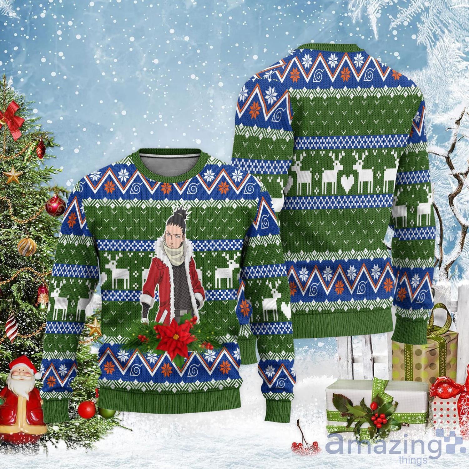 Shikamaru Ugly Christmas Sweater Naruto Christmas Gift For Anime Lover Product Photo 1