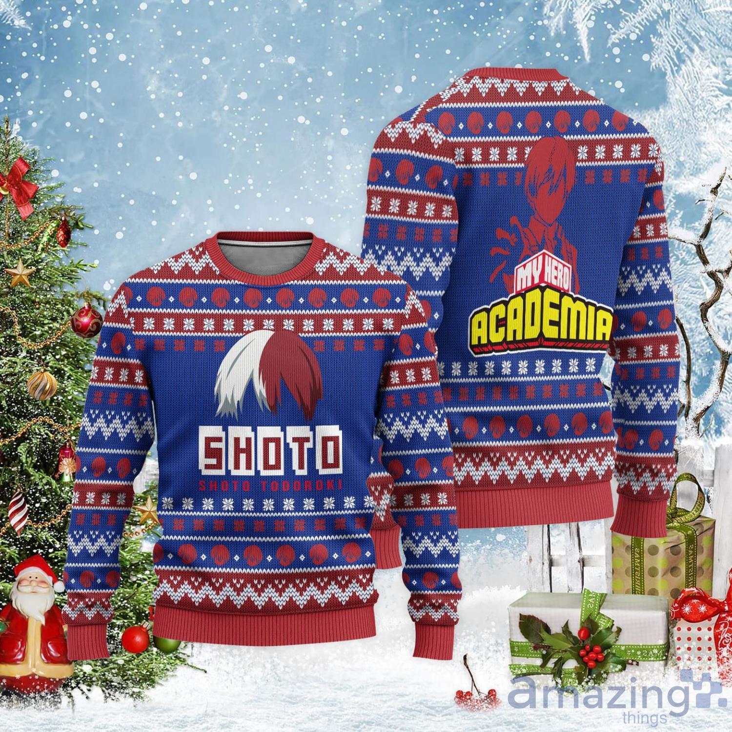 Shoto Ugly Christmas Sweater Custom My Hero Academia Christmas Gift For Anime Lover Product Photo 1
