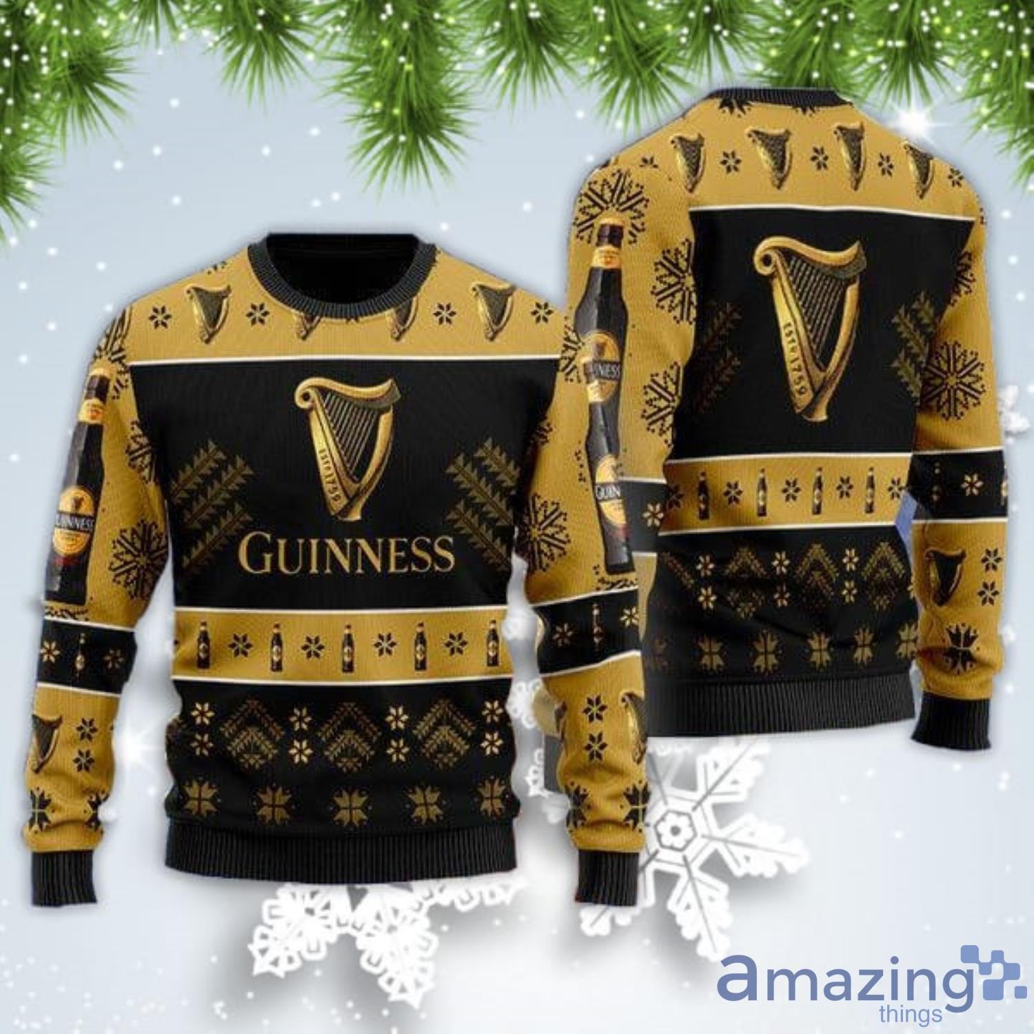 Simplee Guinness Beer Christmas Gift Ugly Christmas Sweater Product Photo 1