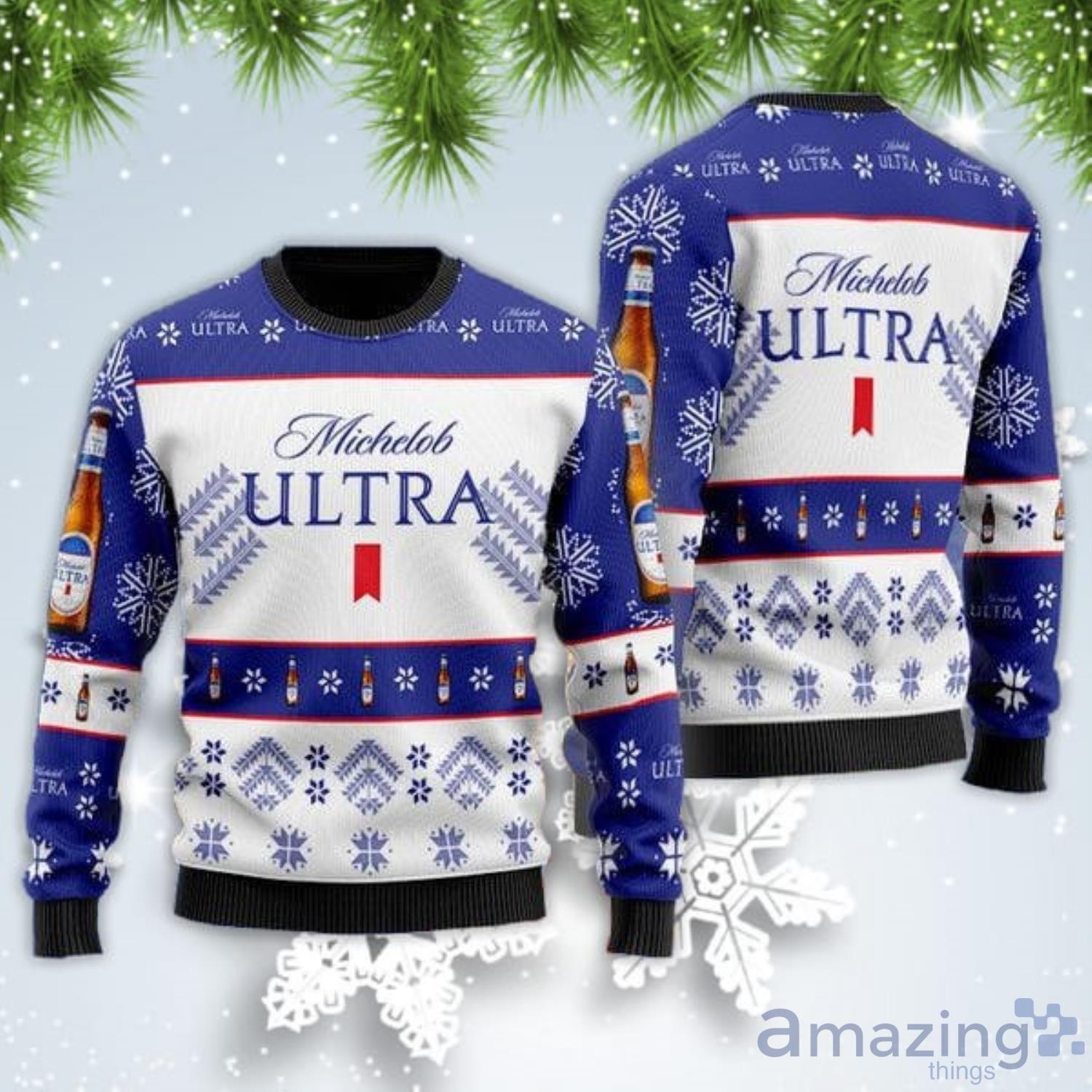 Simplee Michelob ULTRA Christmas Gift Ugly Christmas Sweater Product Photo 1