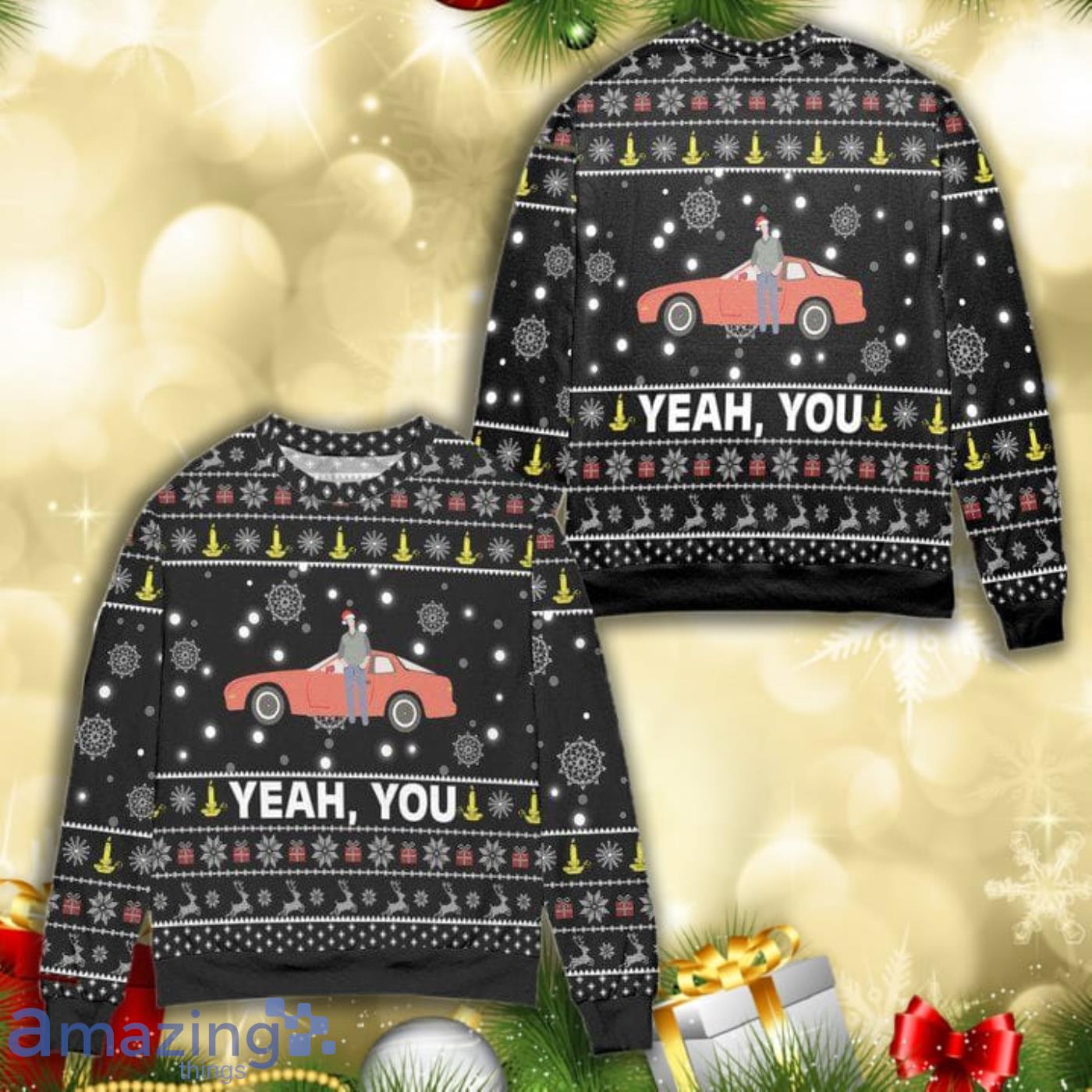 Sixteen Candles Yeah You Snowflake Christmas Pattern Full Print Ugly Sweater Product Photo 1