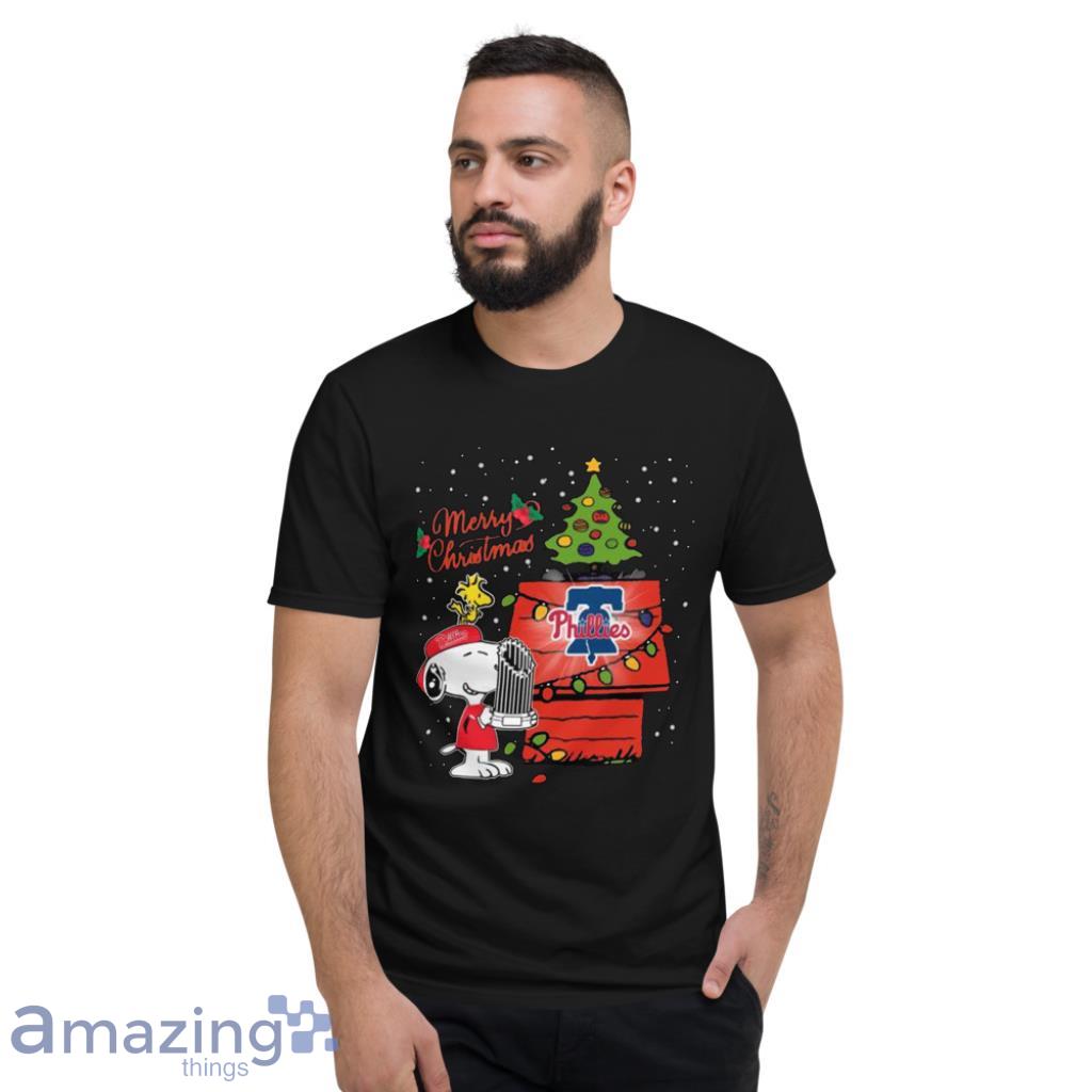 Snoopy And Woodstock Philadelphia Phillies Postseason 2022 Christmas Shirt image Snoopy And Woodstock Philadelphia Phillies Postseason 2022 Christmas Shirt - Short Sleeve T-Shirt