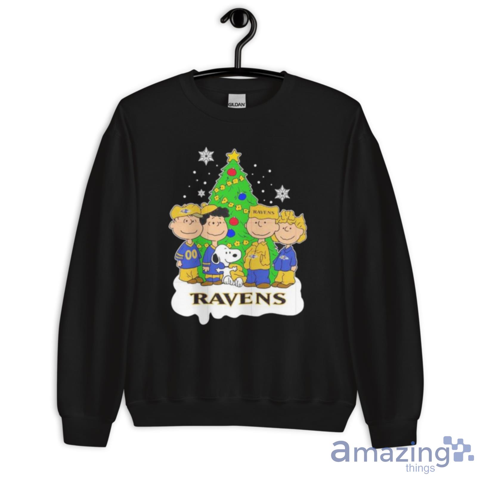 A Happy Christmas With Baltimore Ravens Snoopy Unisex Jersey Tee 