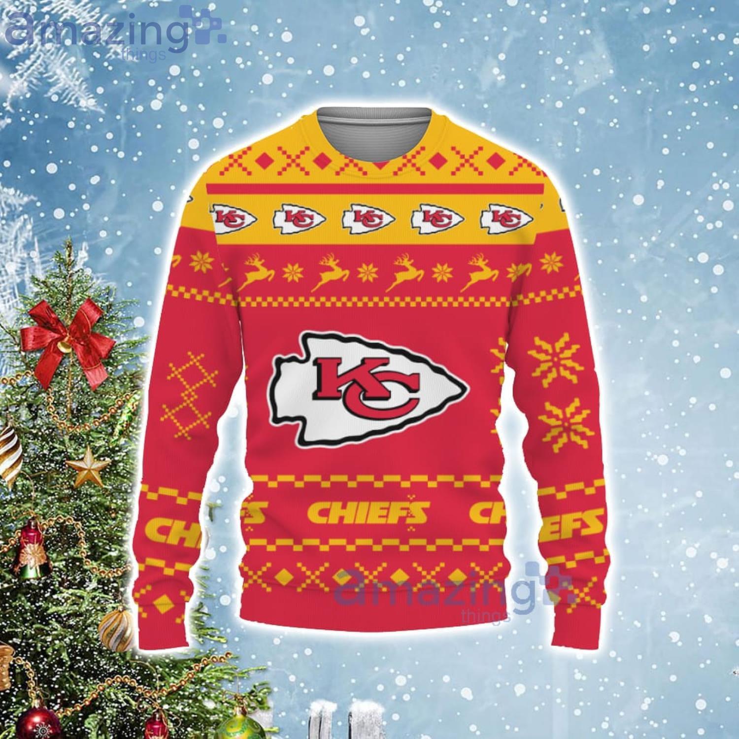 Custom Name And Number NFL Kansas City Chiefs Christmas Sweater