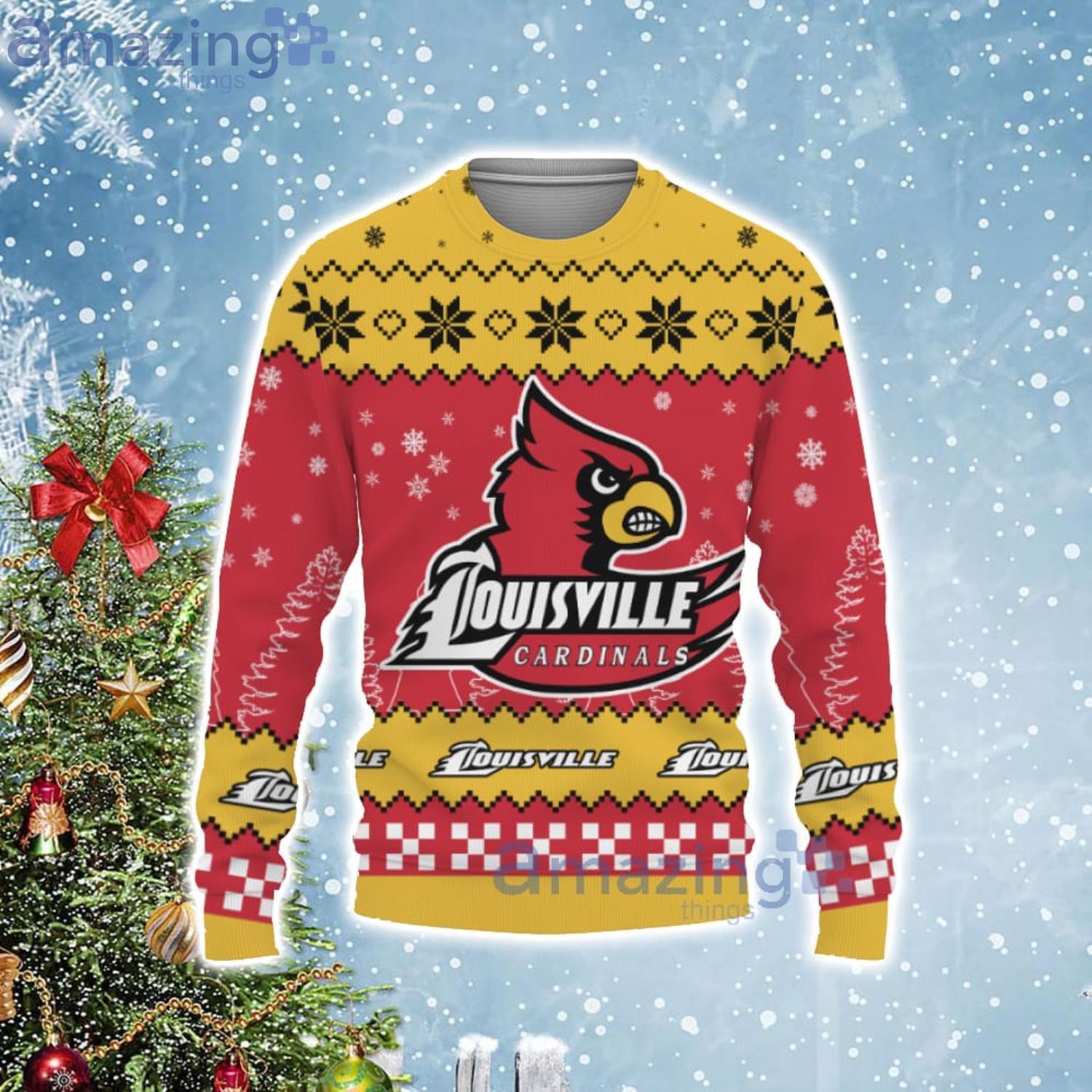 Snow Team Logo Louisville Cardinals Gifts For Fan Christmas Tree Ugly Christmas Sweater Product Photo 1 Snow Team Logo Louisville Cardinals Gifts For Fan Christmas Tree Ugly Christmas Sweater Product Photo 1