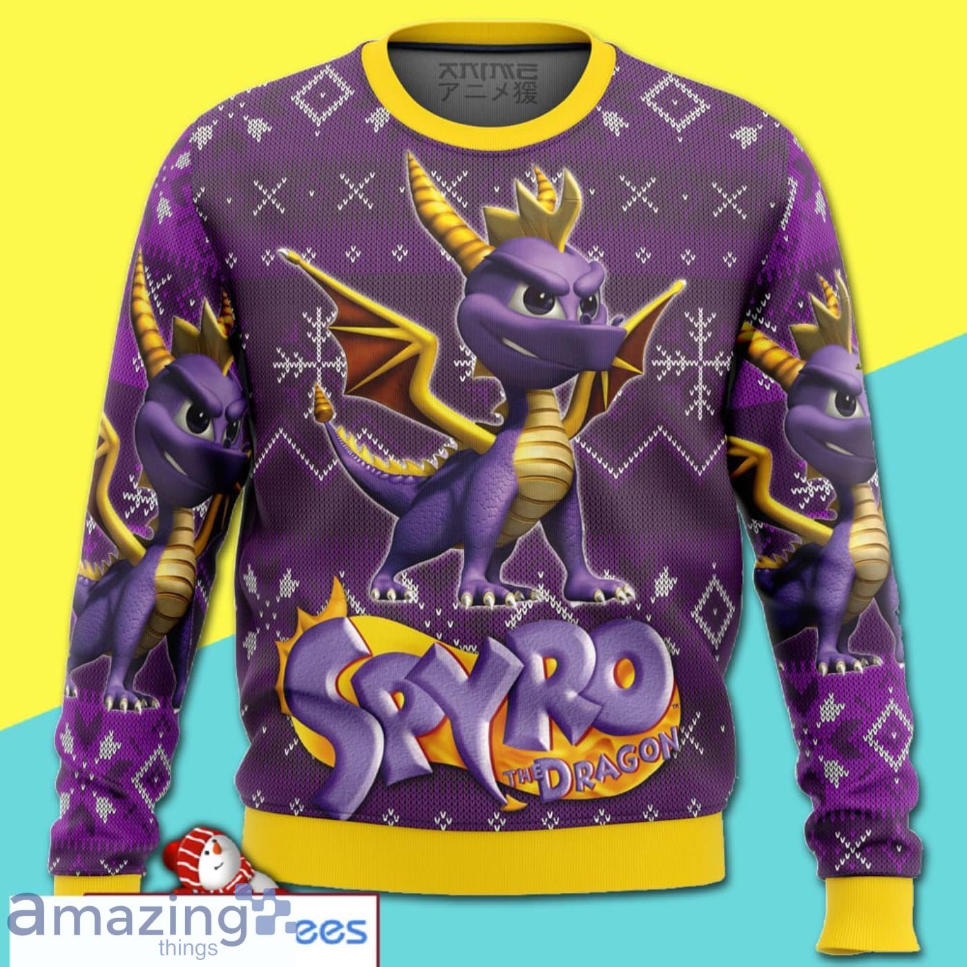 Spyro The Dragon Merry Christmas All Over Print Ugly Sweater Ixm Product Photo 1