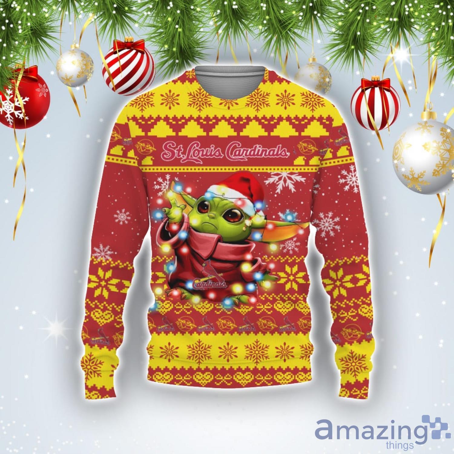 St. Louis Cardinals Baby Yoda Star Wars Sports Football American Ugly Christmas Sweater Product Photo 1
