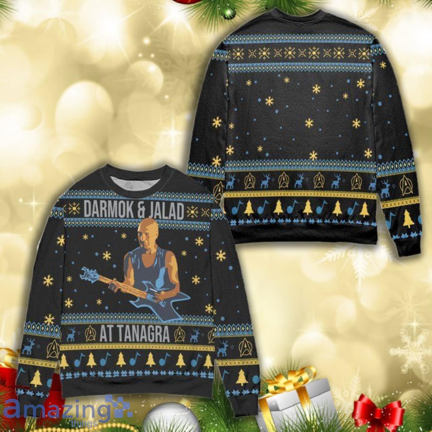 Star Trek Darmok And Jalad At Tanagra Snowflake Knitting Pattern 3D Ugly Christmas Sweater Product Photo 1