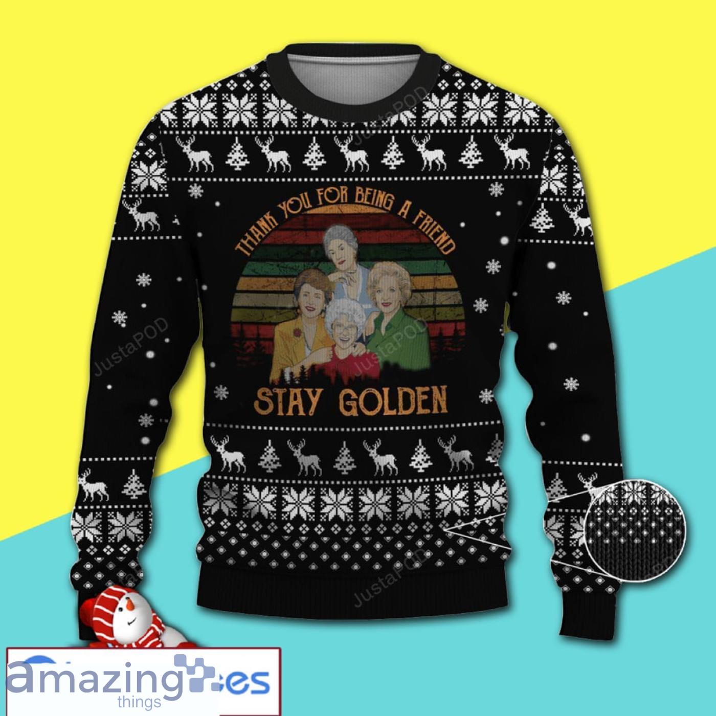 Stay Golden Girls Merry Christmas All Over Print Ugly Sweater Product Photo 1