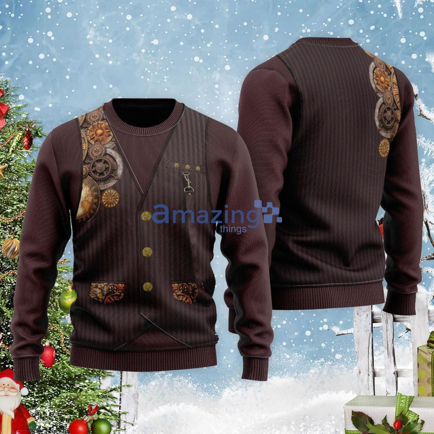 Steampunk Mechanic Christmas Gift Ugly Christmas Sweater Product Photo 1