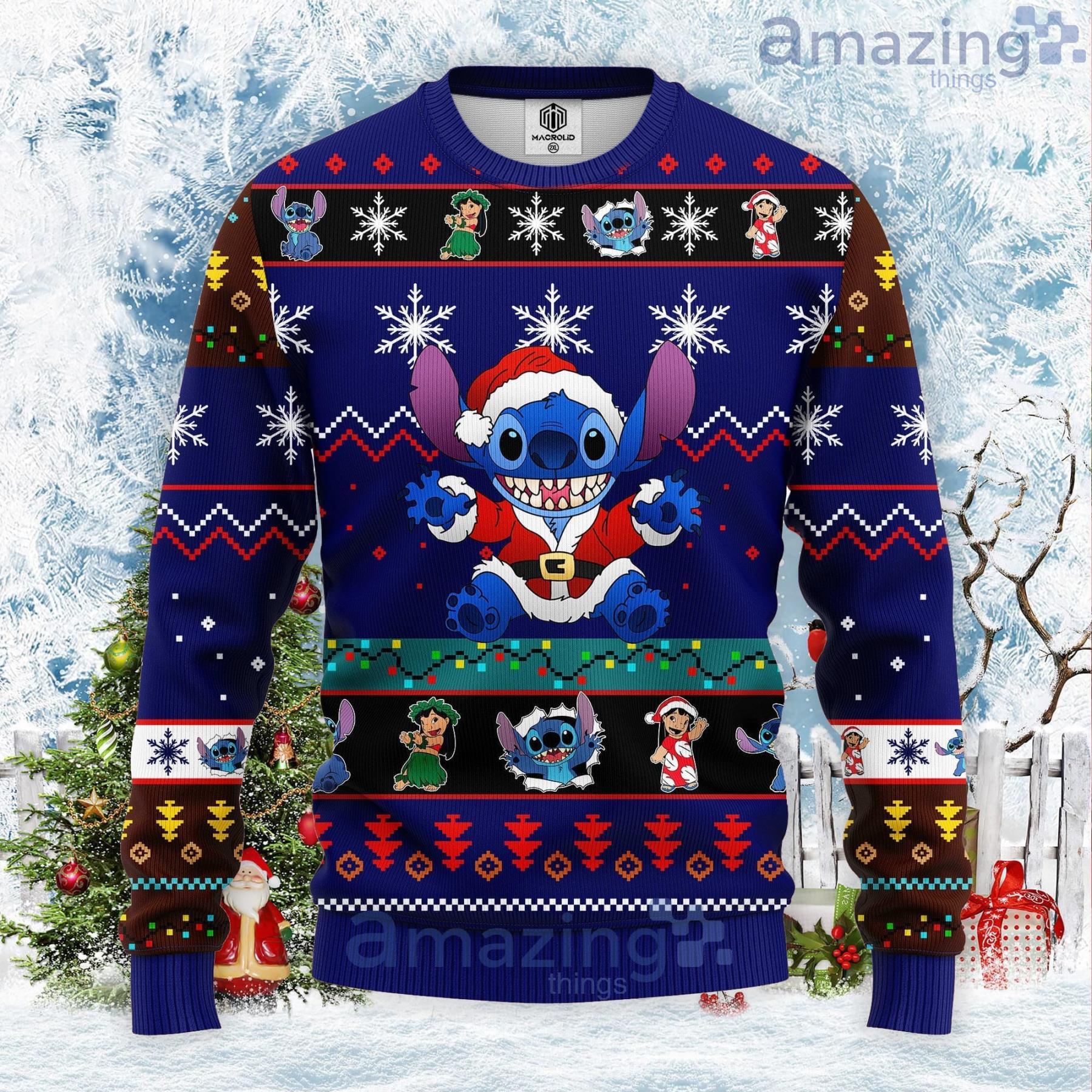 Stitch Cute Stich Santa Christmas Gift Ugly Christmas Sweater Product Photo 1