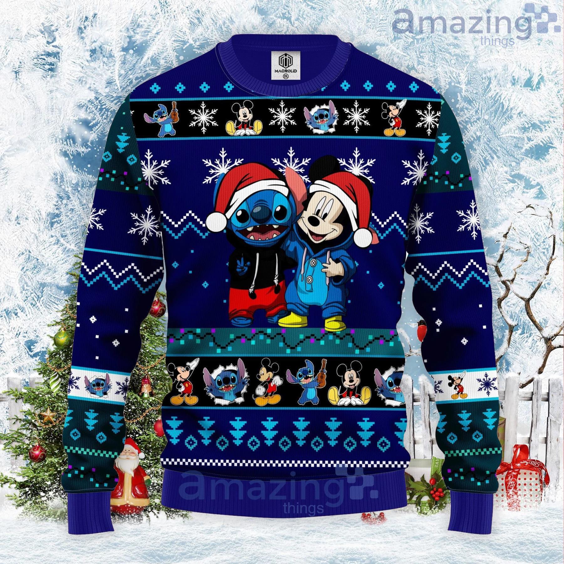 Stitch Mice Santa Christmas Gift Ugly Christmas Sweater Product Photo 1