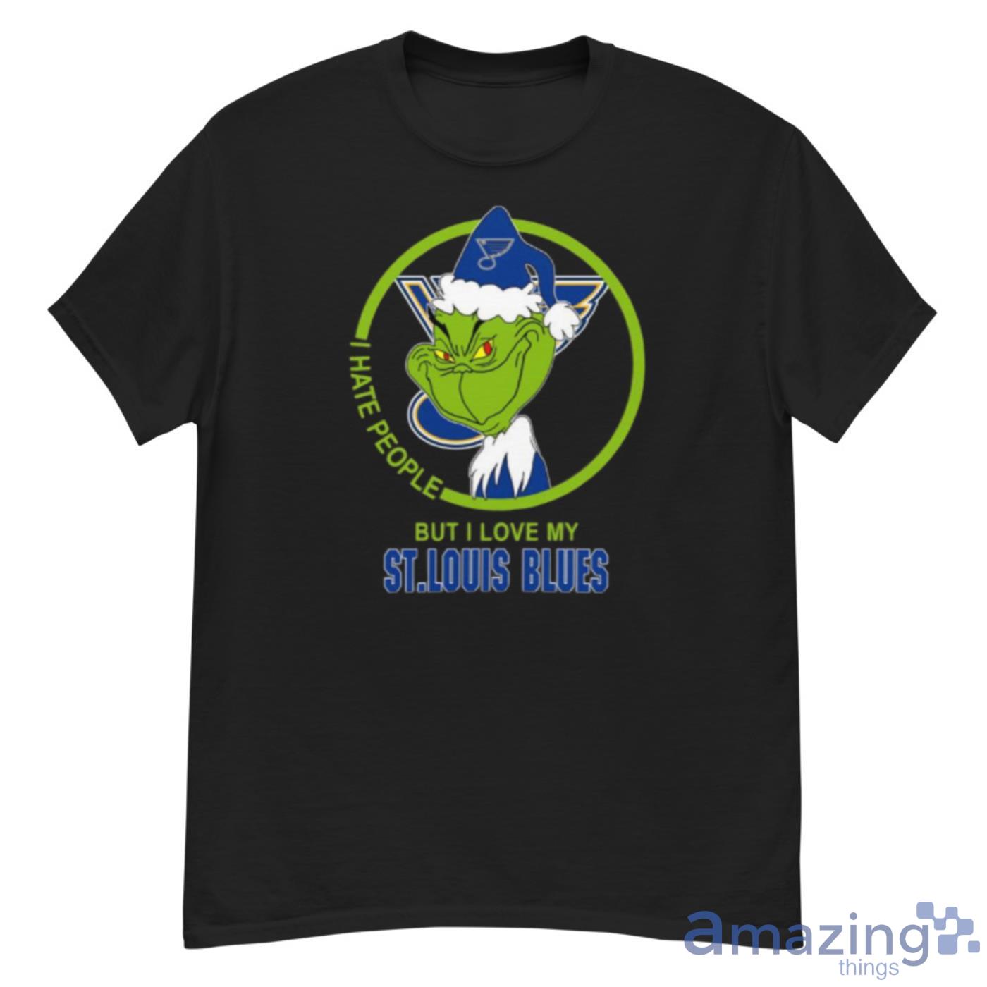 St.Louis Blues NHL Christmas Grinch I Hate People But I Love My
