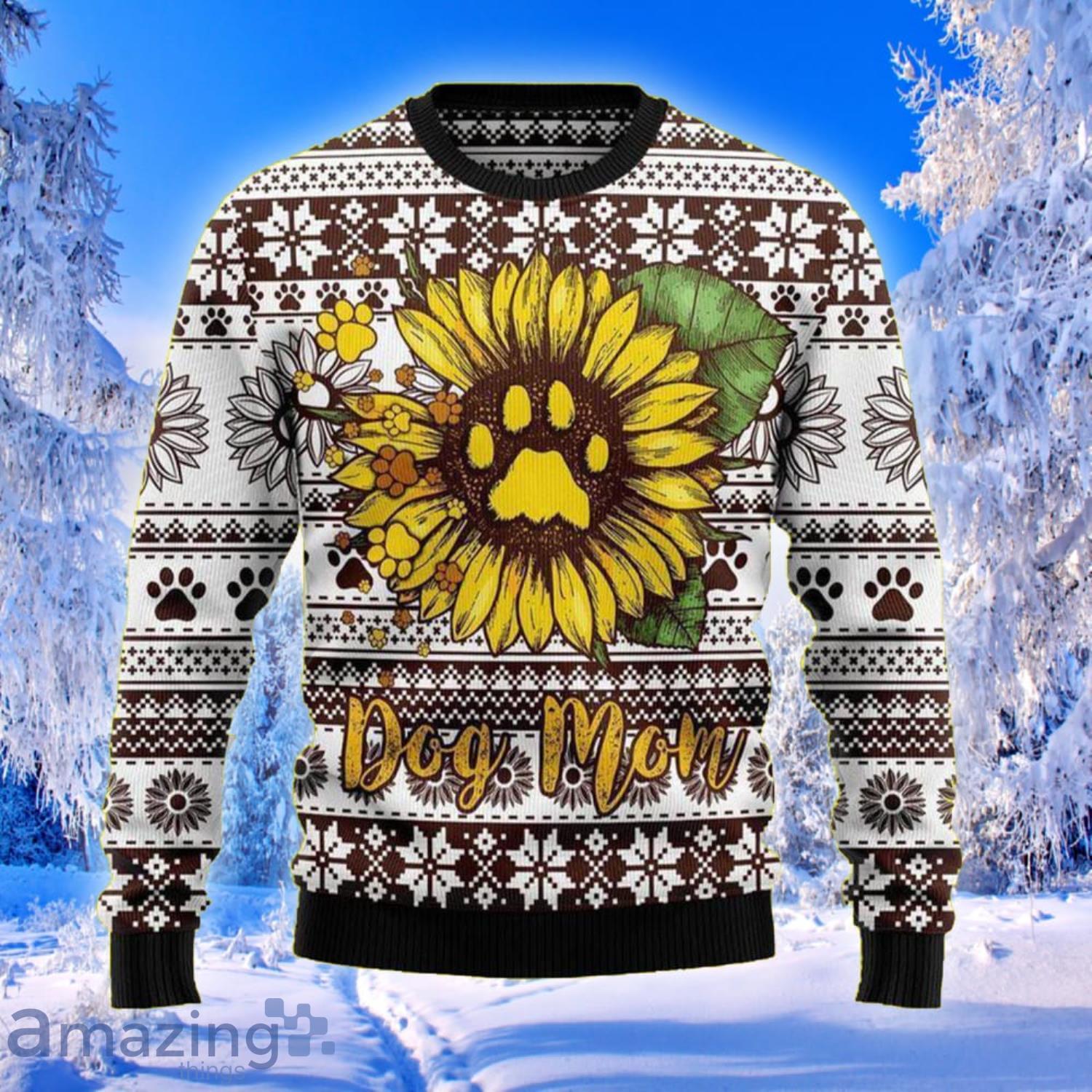 Sunflower Dog Mom Dog Knitting Pattern Ugly Christmas Sweater Product Photo 1