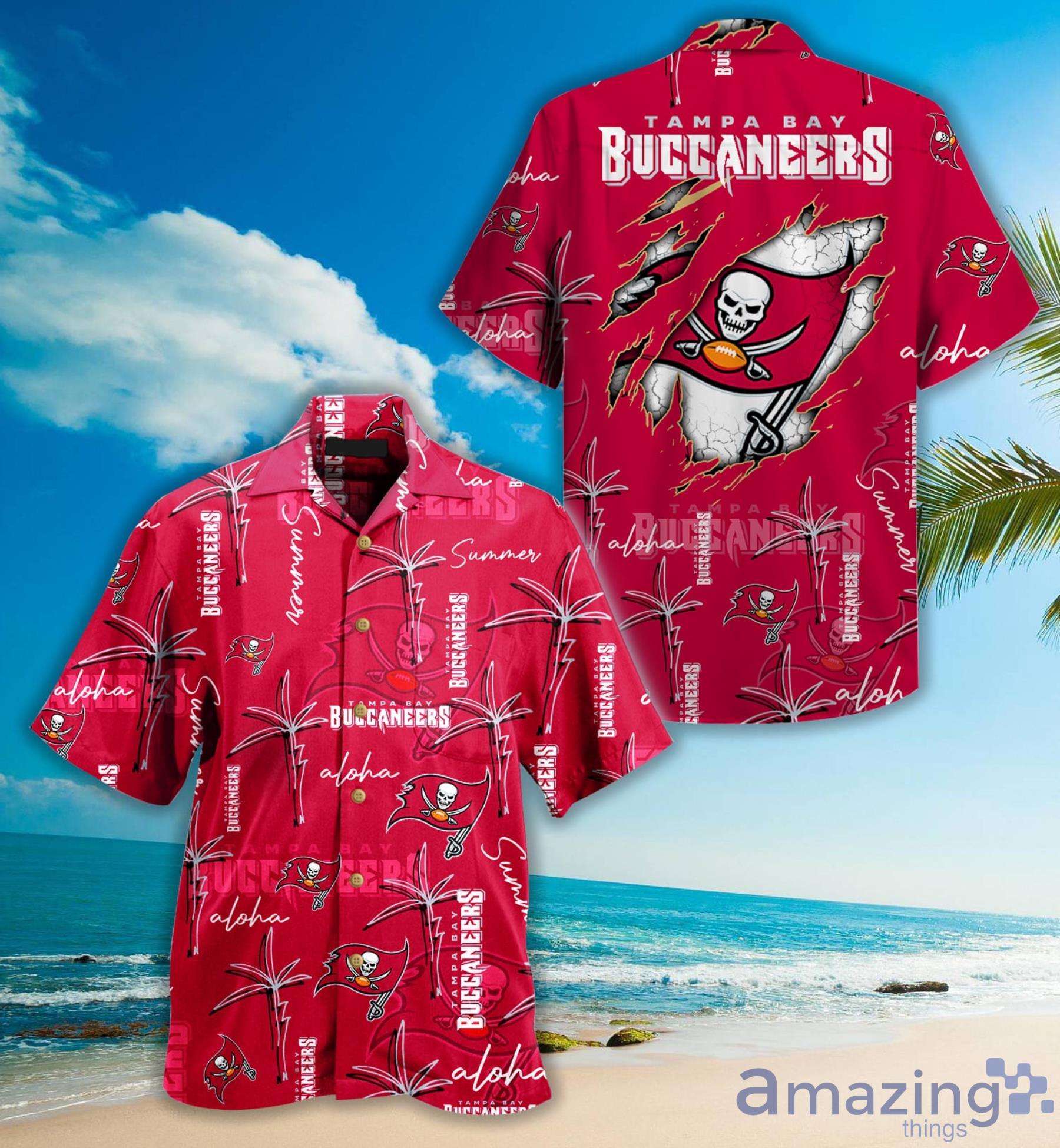 Tampa Bay Buccaneers Nfl Palm On Elie Hawaiian Shirt For Fans Product Photo 1