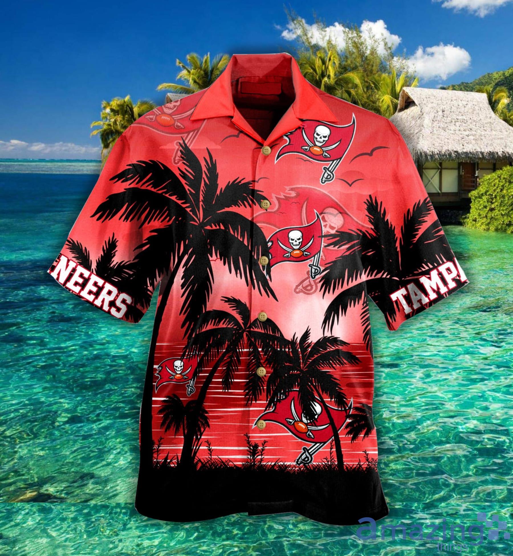 Tampa Bay Buccaneers Nfl Palm Sunset Hawaiian Shirt For Fans Product Photo 1