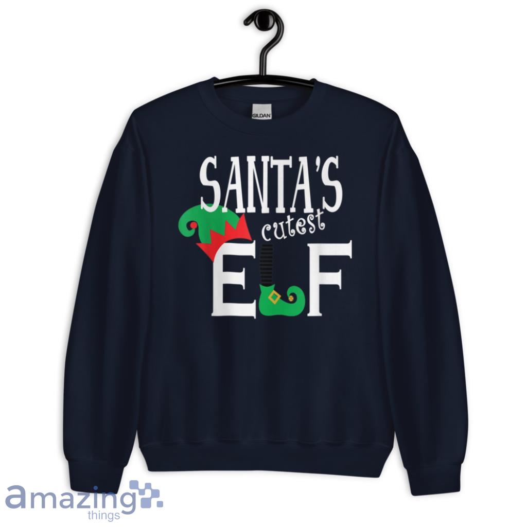 Teen Apparel Santas Cutest Elf Top Christmas Sweatshirt - 1-Unisex Crewneck Sweatshirt-1
