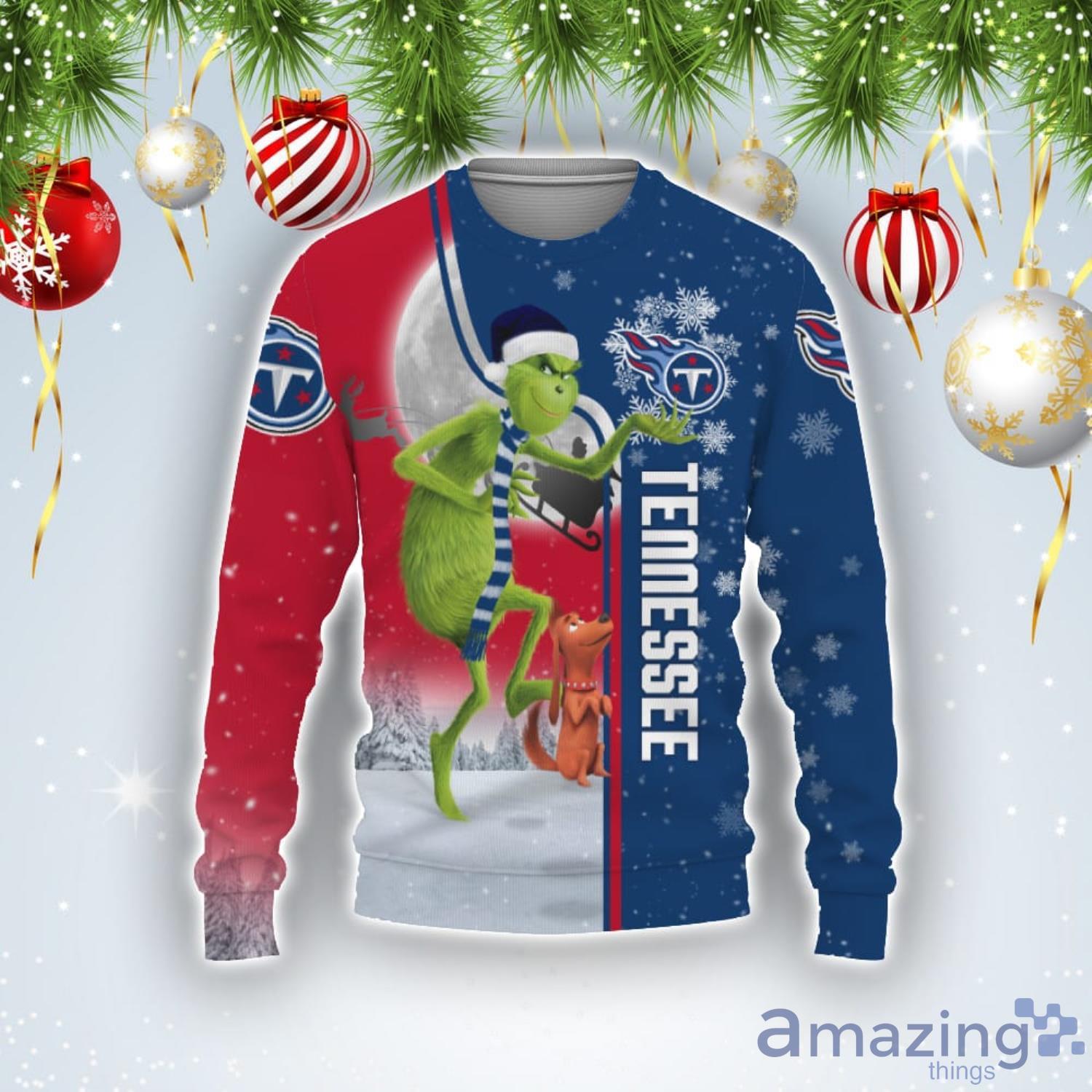 Tennessee Titans Funny Grinch Ugly Christmas Sweater Product Photo 1
