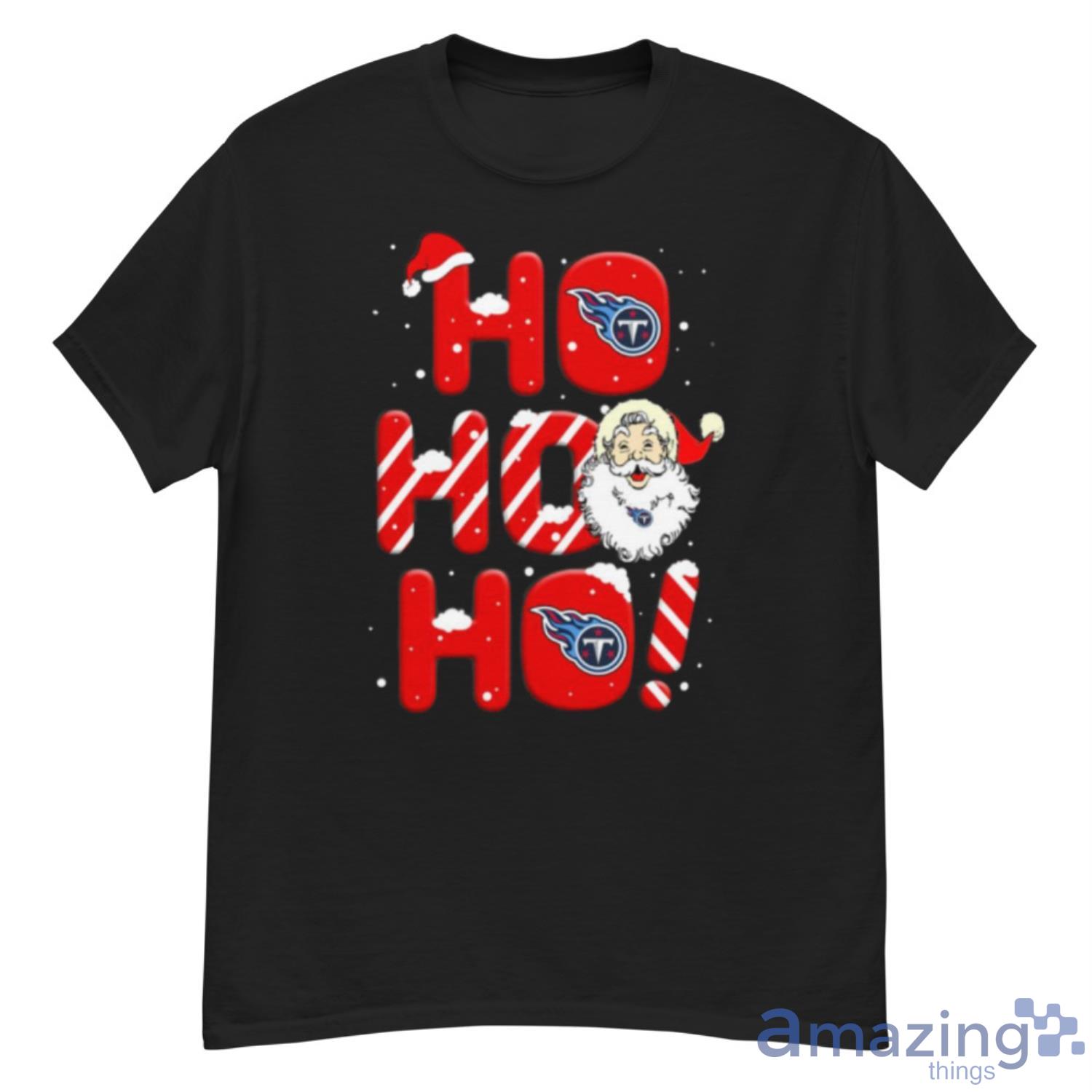 Tennessee Titans NFL Football Ho Ho Ho Santa Claus Merry Christmas Shirt