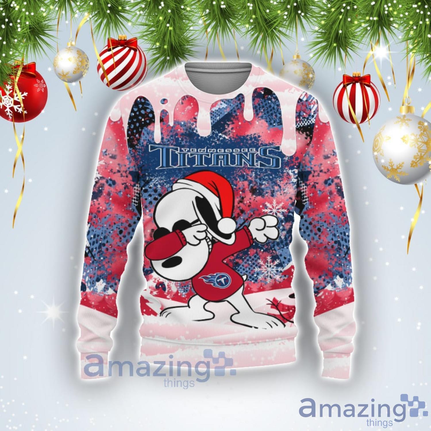 Tennessee Titans Snoopy Dabbing The Peanuts Sports Football American Ugly Christmas Sweater Product Photo 1
