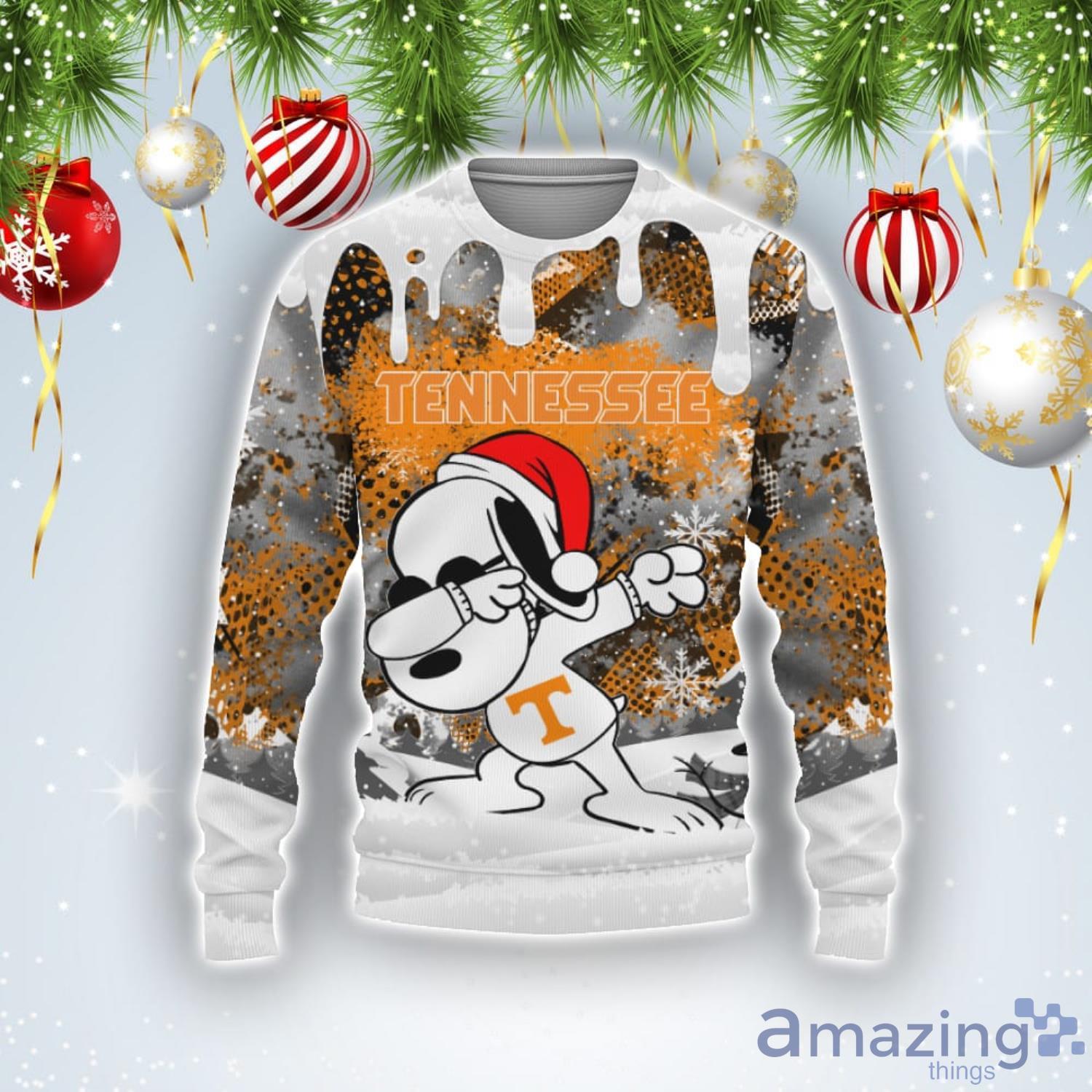 Tennessee Volunteers Snoopy Dabbing The Peanuts Sports Football American Ugly Christmas Sweater Product Photo 1