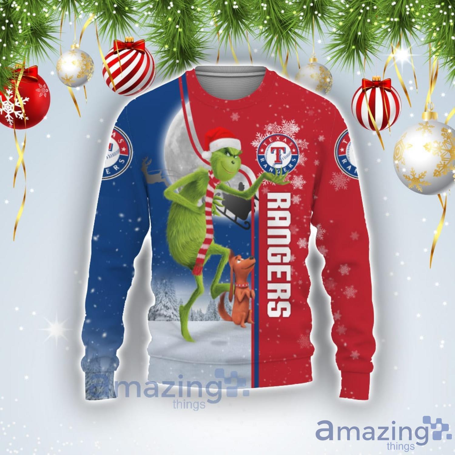 Texas Rangers Funny Grinch Ugly Christmas Sweater Product Photo 1 Texas Rangers Funny Grinch Ugly Christmas Sweater Product Photo 1