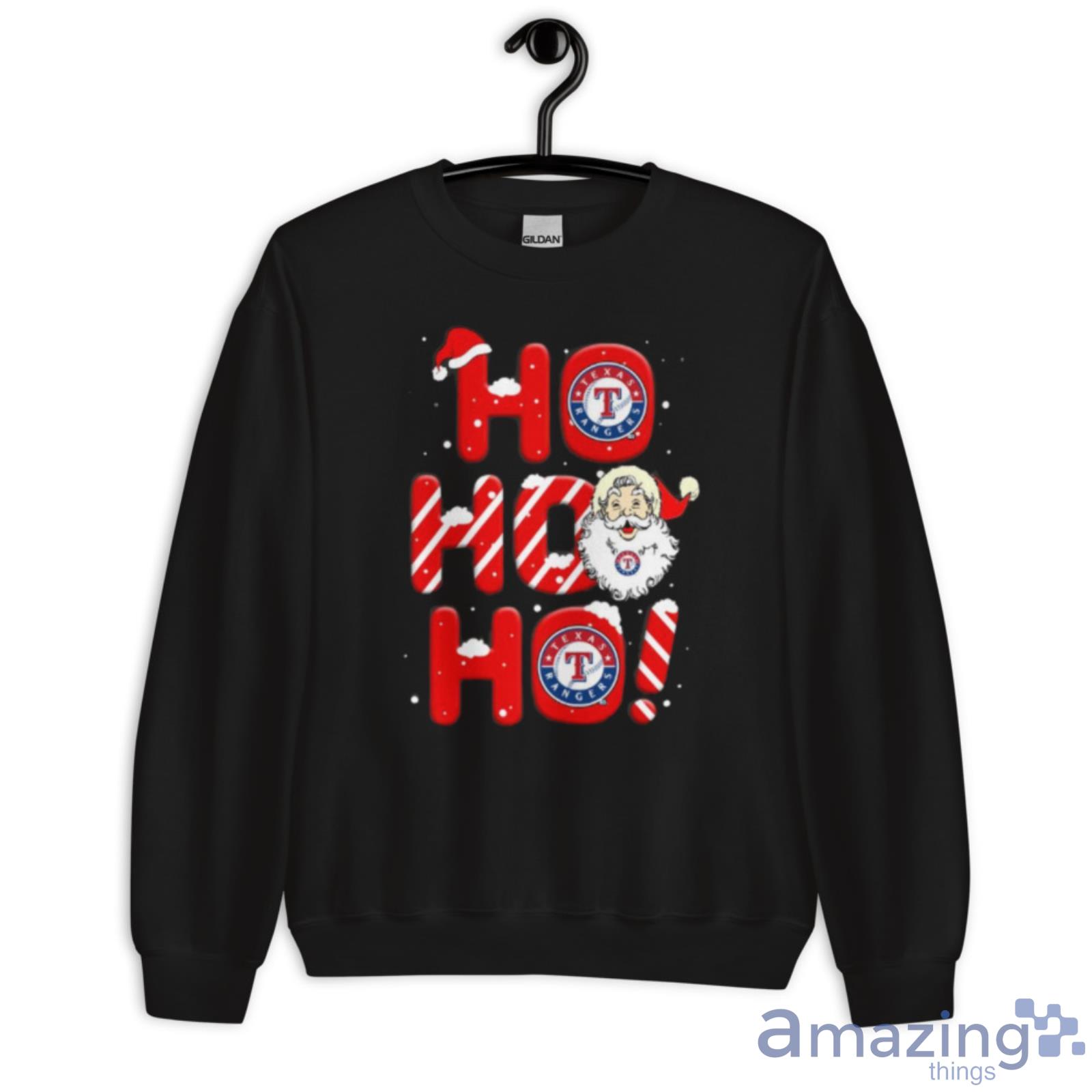 Texas Rangers MLB Baseball Ho Ho Ho Santa Claus Merry Christmas Shirt Long  Sleeve T-Shirt