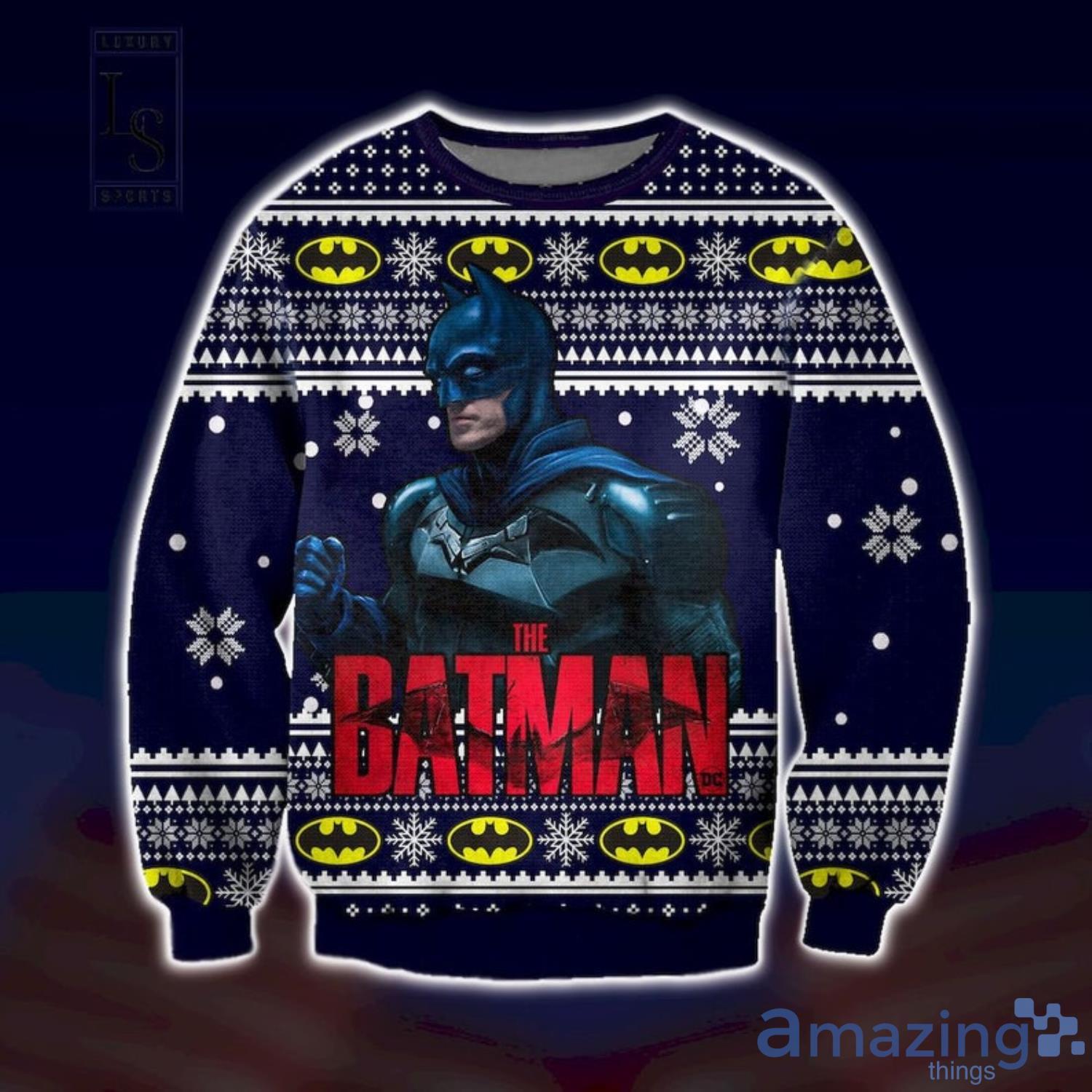 The Batman Ugly Sweater Batman Robert Pattinson Ugly Christmas Sweater