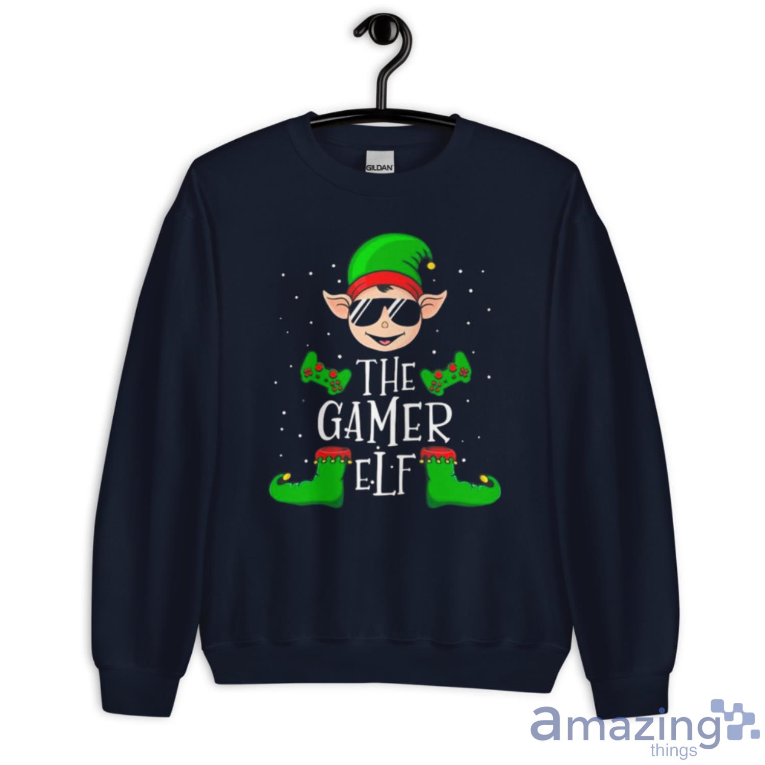 The Gamer Elf Christmas Matching Shirt image The Gamer Elf Christmas Matching Shirt - Unisex Crewneck Sweatshirt-1