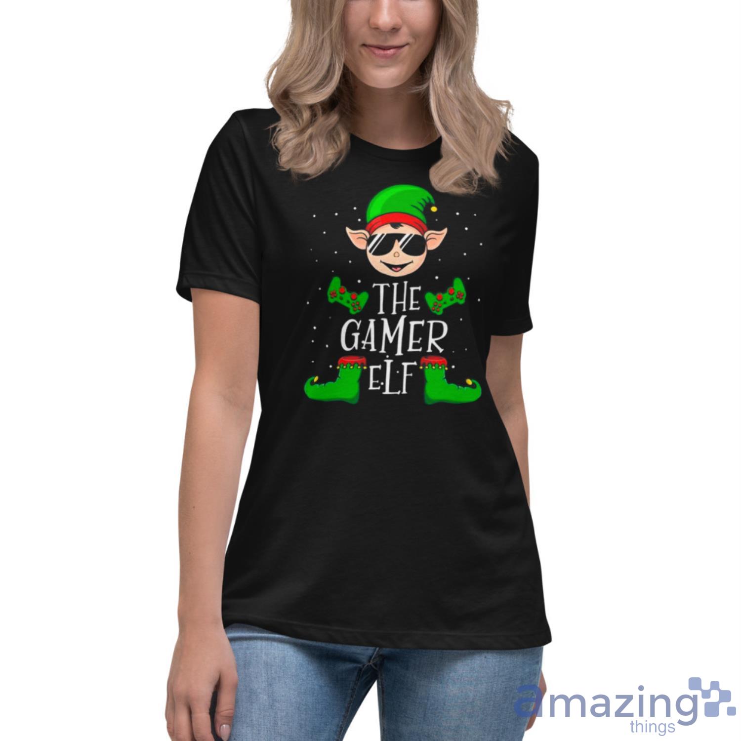 The Gamer Elf Christmas Matching Shirt image The Gamer Elf Christmas Matching Shirt - Womens Relaxed Short Sleeve Jersey Tee