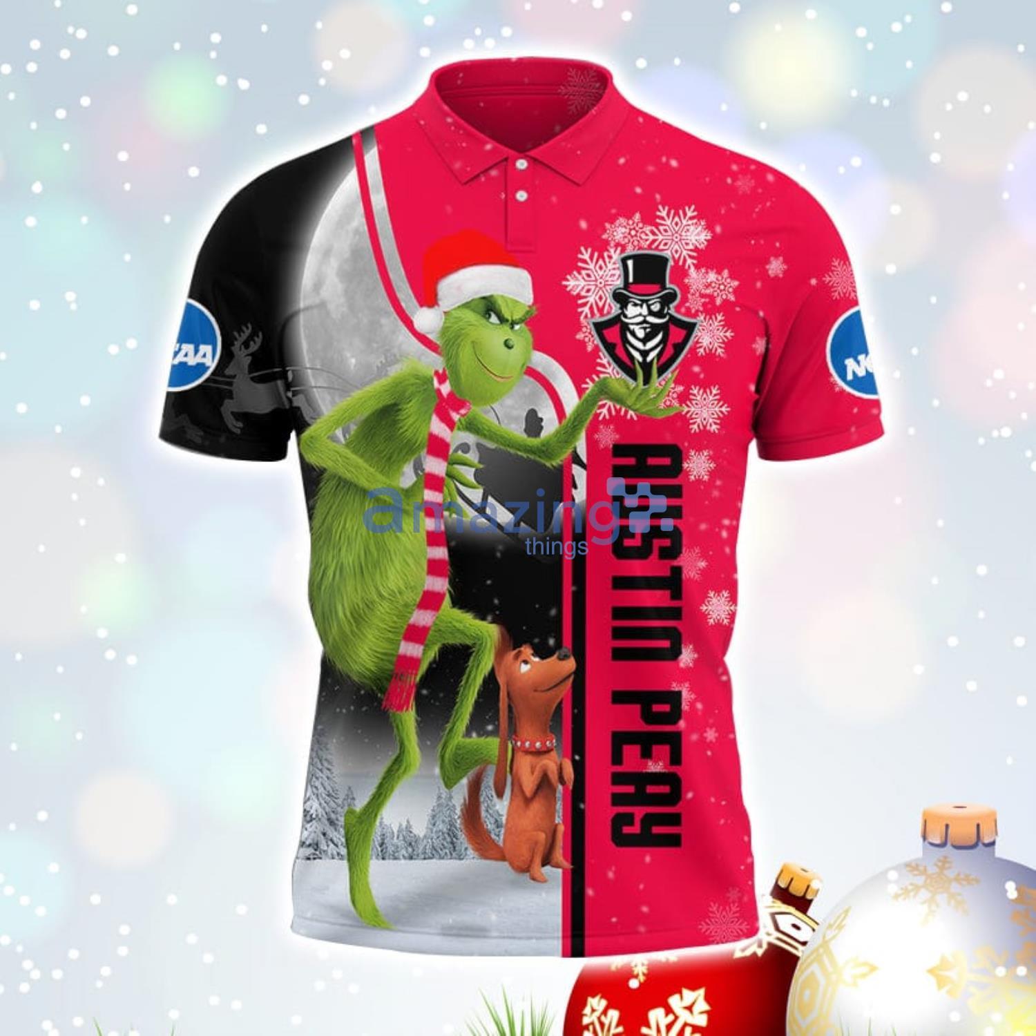 The Grinch Austin Peay Governors NCAA I Hate Morning People Christmas Gift Polo Shirt image The Grinch Austin Peay Governors NCAA I Hate Morning People Christmas Gift Polo Shirt Product Photo 2