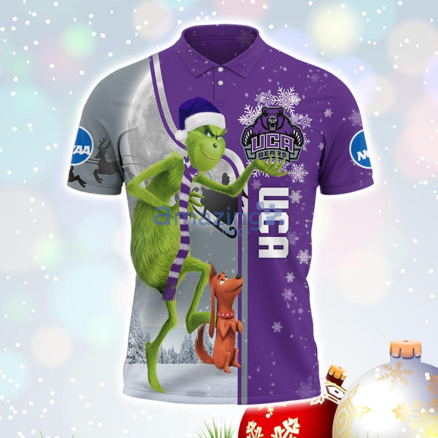 The Grinch Central Arkansas Bears NCAA I Hate Morning People Christmas Gift Polo Shirt image The Grinch Central Arkansas Bears NCAA I Hate Morning People Christmas Gift Polo Shirt Product Photo 2