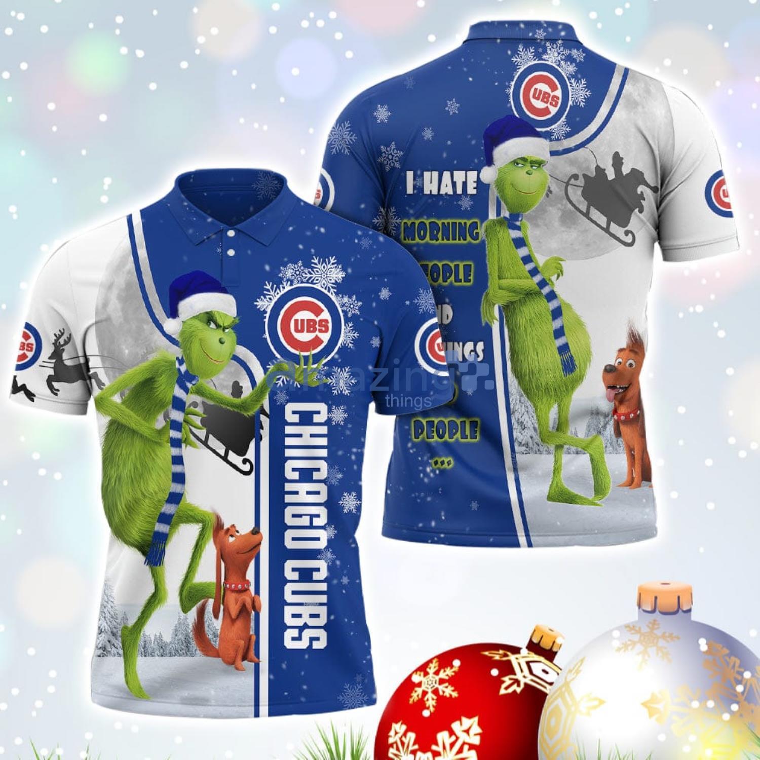 Chicago Cubs Christmas Tree Shirt, MLB Merry And Bright Christmas