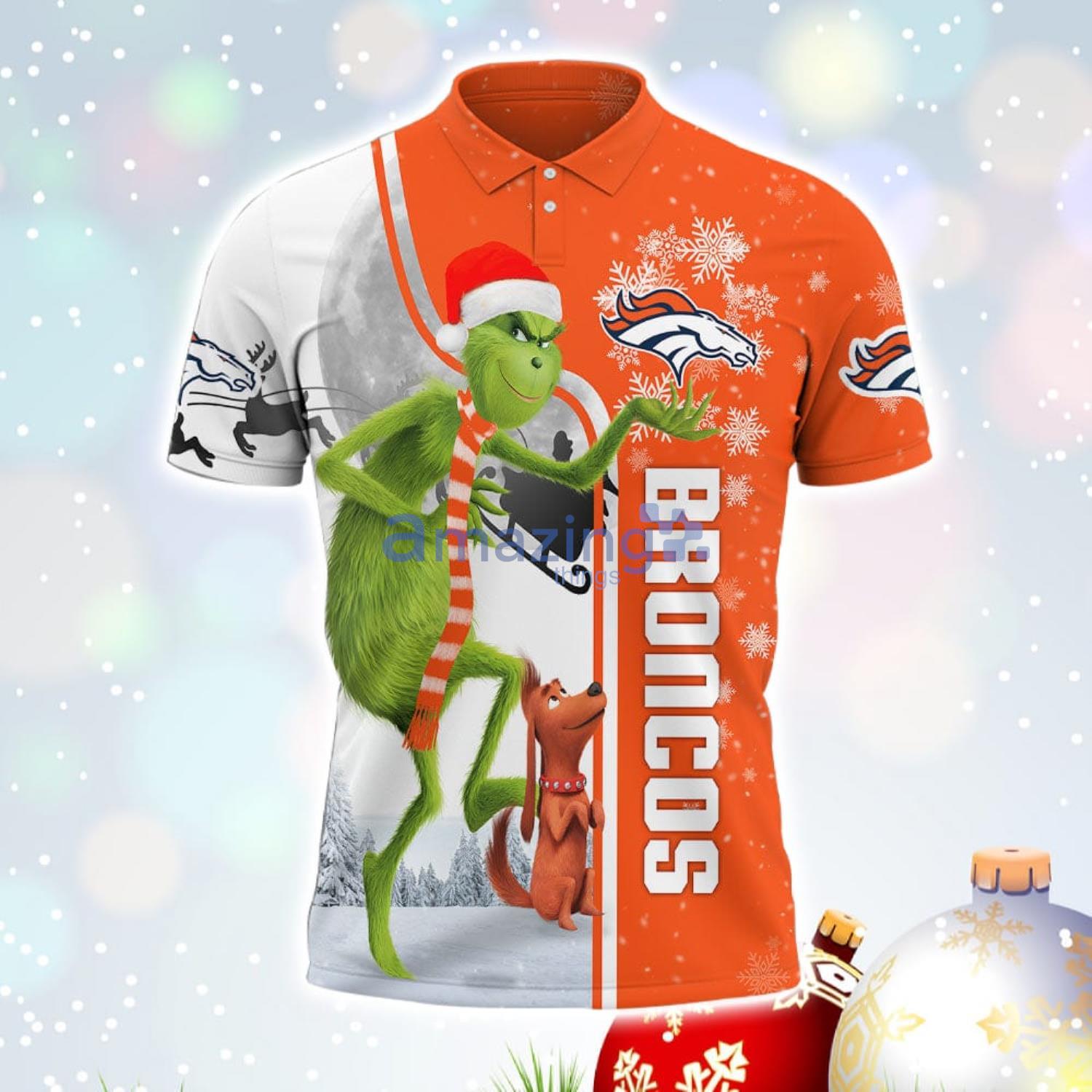 Grinch Stole Christmas Denver Broncos Nfl I Hate Morning People Polo Shirt