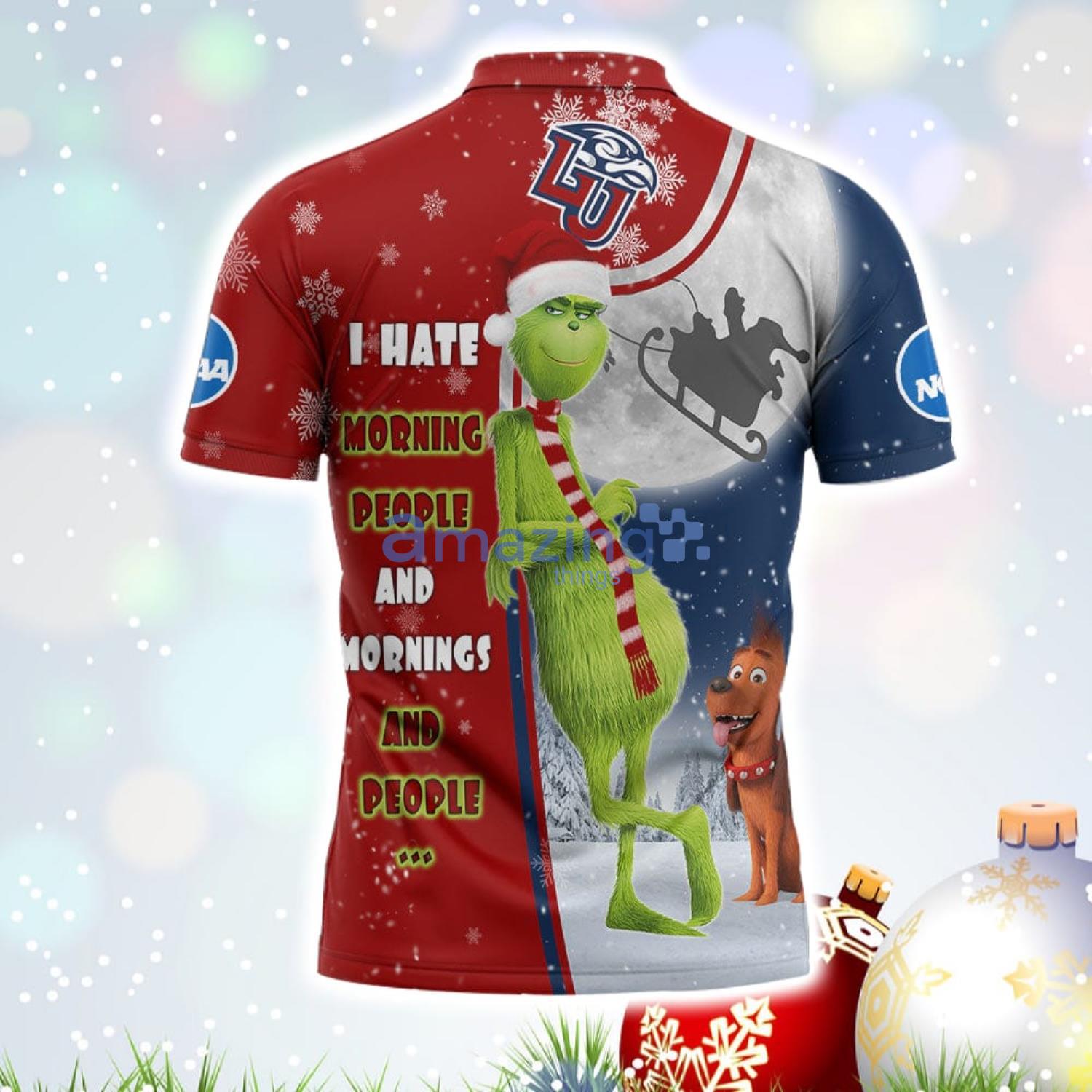 The Grinch Liberty Flames NCAA I Hate Morning People Christmas Gift Polo Shirt image The Grinch Liberty Flames NCAA I Hate Morning People Christmas Gift Polo Shirt Product Photo 3