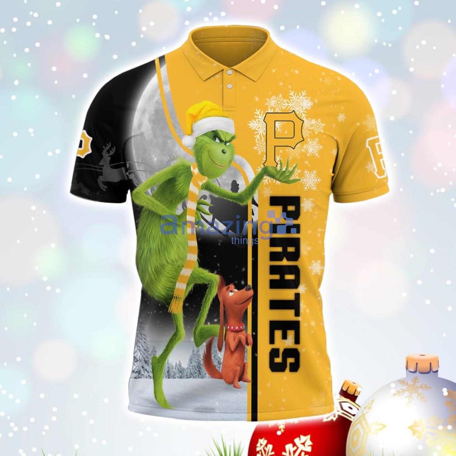 The Grinch Pittsburgh Pirates MLB I Hate Morning People Christmas Gift Polo Shirt image The Grinch Pittsburgh Pirates MLB I Hate Morning People Christmas Gift Polo Shirt Product Photo 2