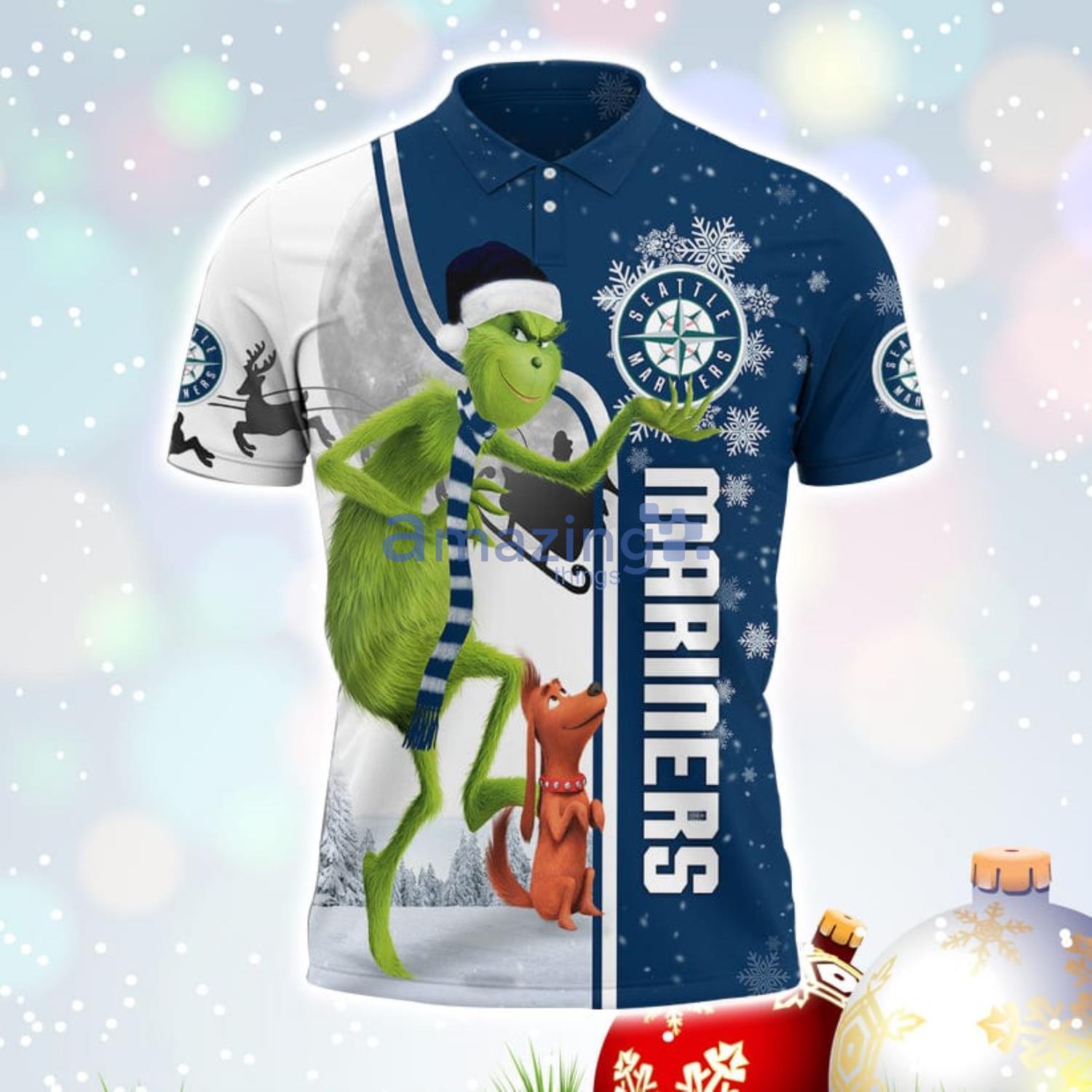 The Grinch Seattle Mariners MLB I Hate Morning People Christmas Gift Polo  Shirt