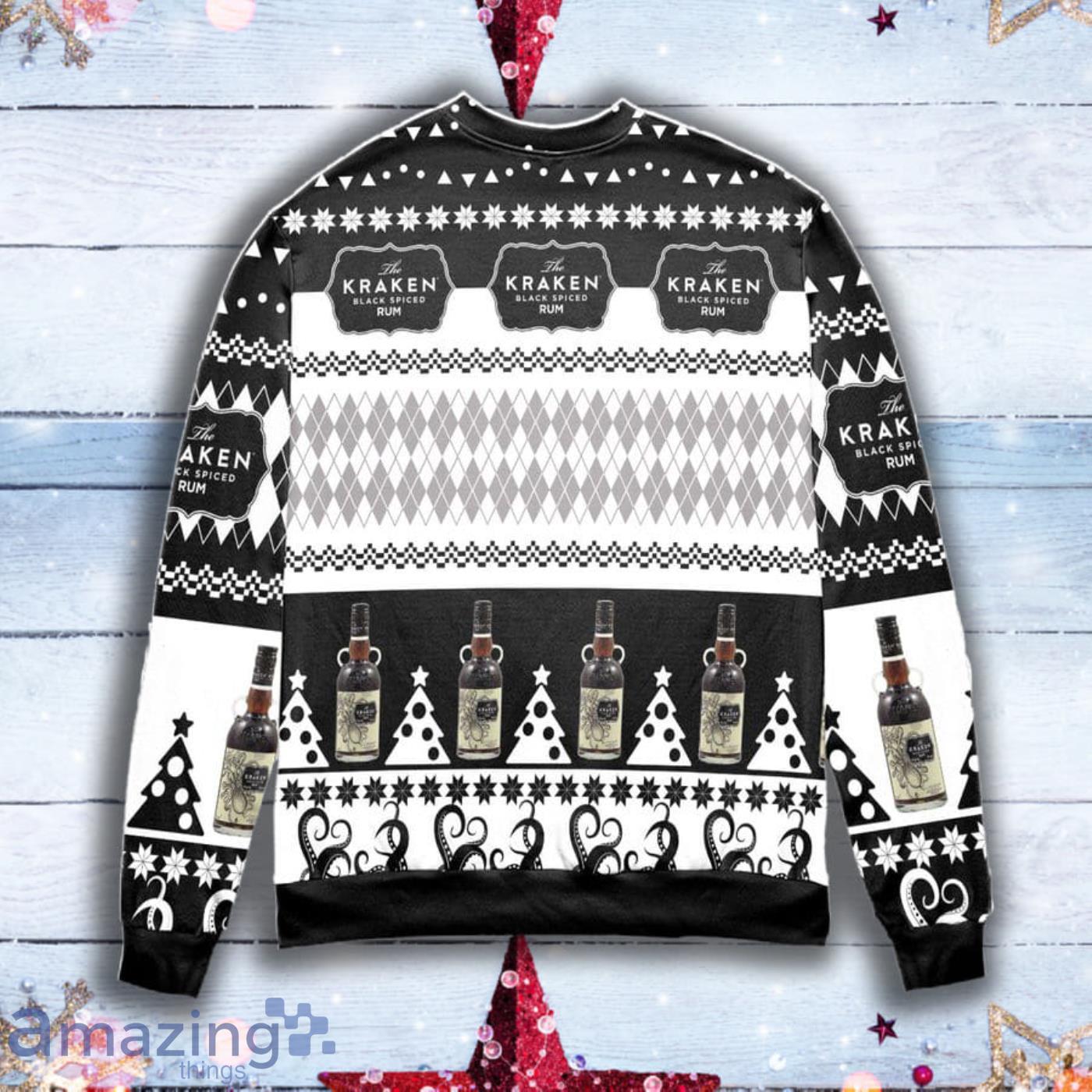 The Kraken Spiced Rum Argyle 3D Print Christmas Ugly Sweater Product Photo 1