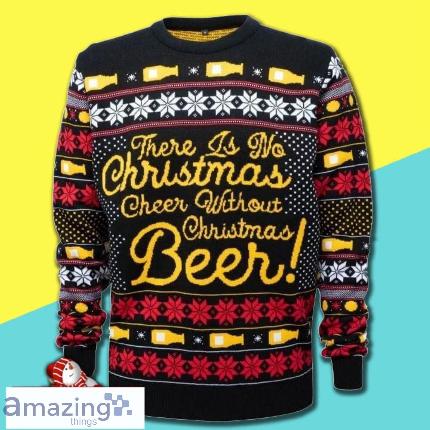 There Is No Christmas Cheer Without Christmas Beer Ugly Christmas Sweater 3D Shirt Product Photo 1