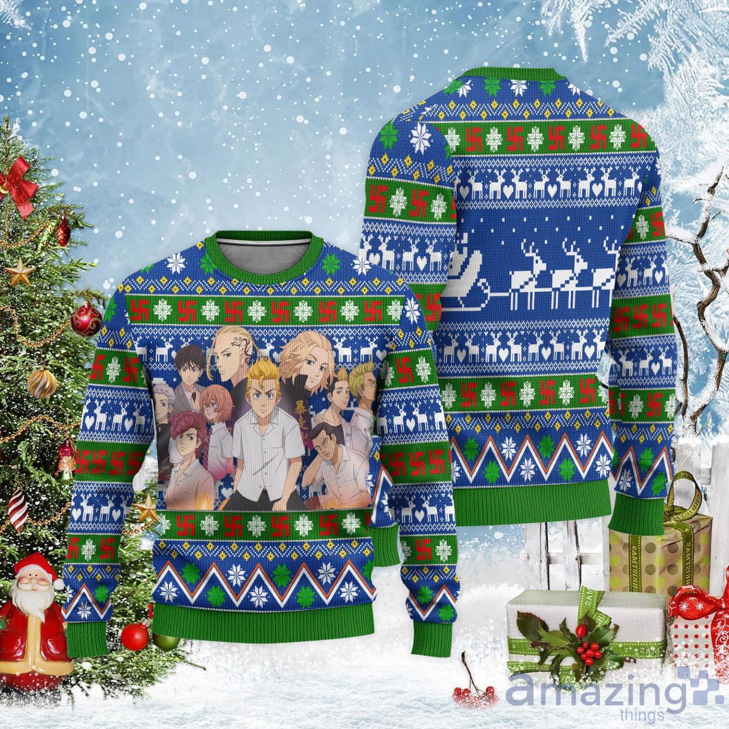 Tokyo Revengers Members Ugly Christmas Sweater Product Photo 1 Tokyo Revengers Members Ugly Christmas Sweater Product Photo 1