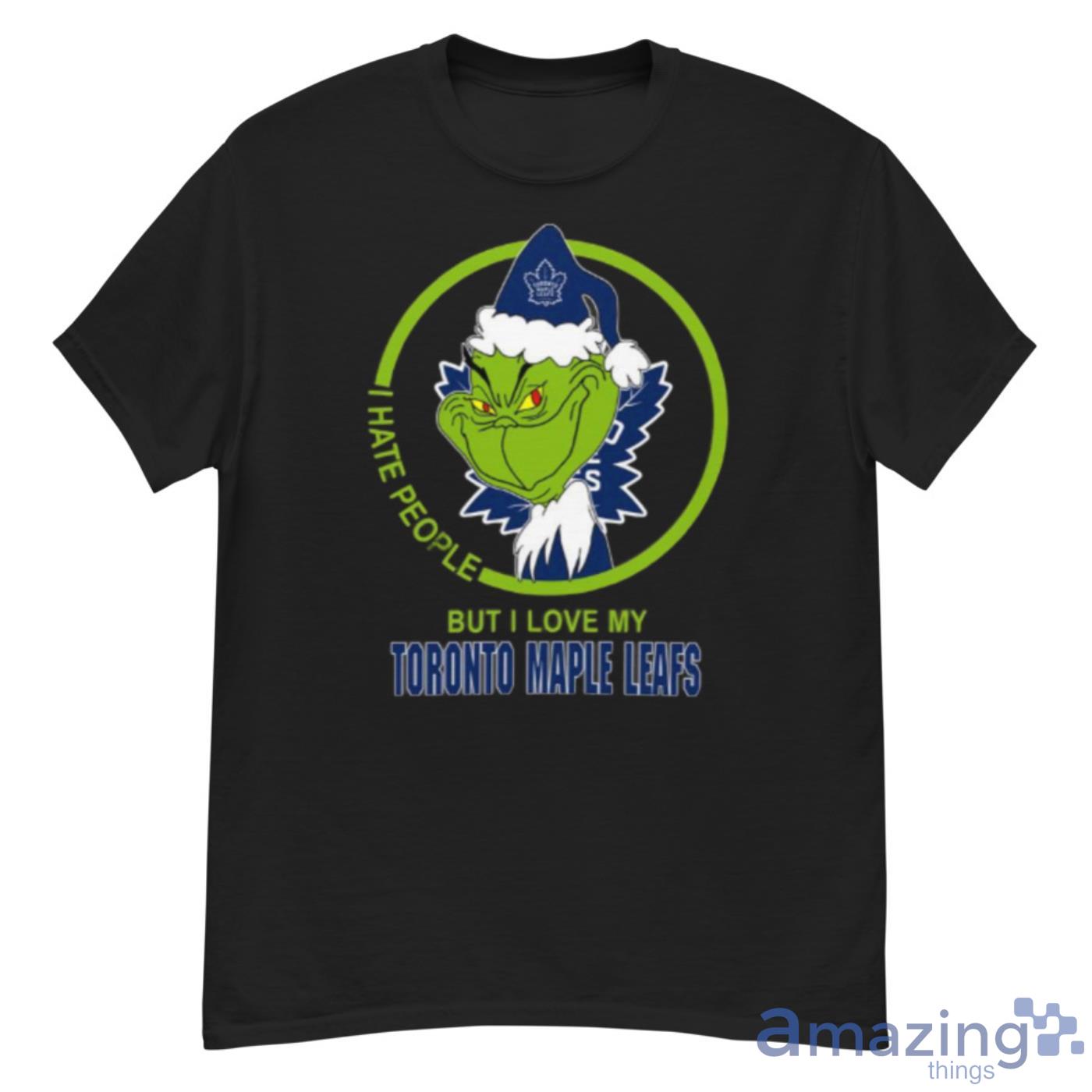 Toronto Maple Leafs NHL Christmas Grinch I Hate People But I Love My Favorite Hockey Team Shirt - G500 Men’s Classic T-Shirt