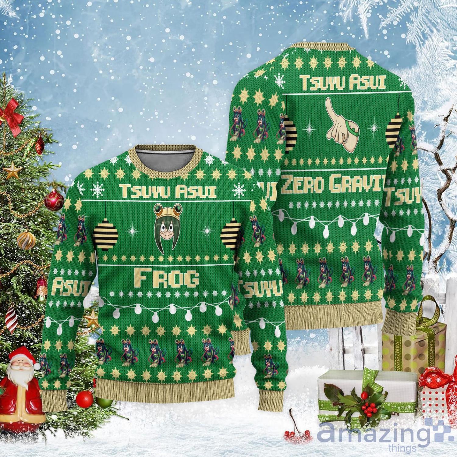 Tsuyu Fans My Hero Academia Ugly Christmas Sweater Product Photo 1