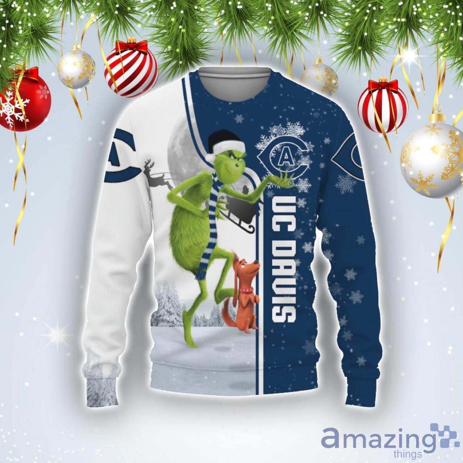 UC Davis Aggies Funny Grinch Ugly Christmas Sweater Product Photo 1