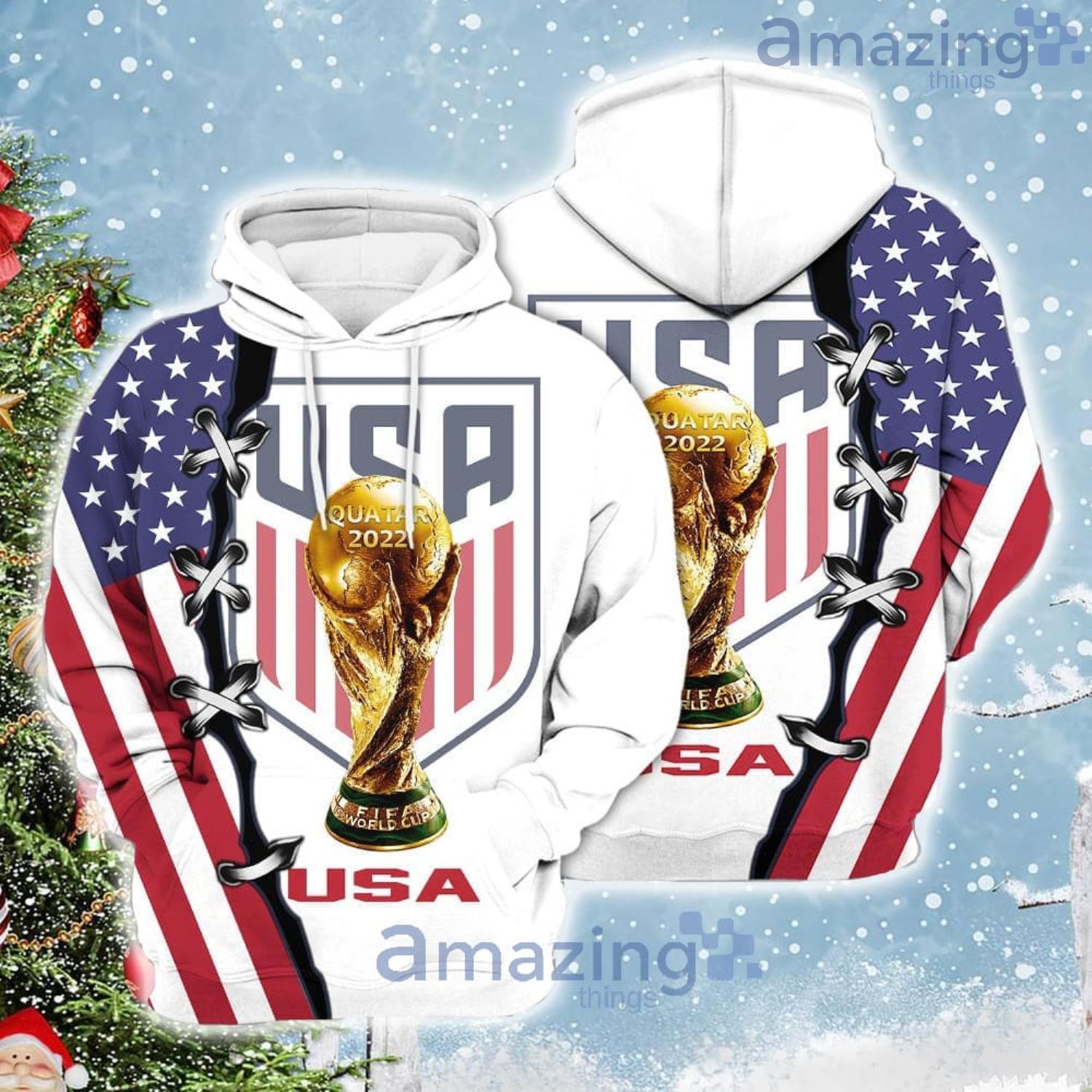 USA Flag National Soccer Team World Cup 2022 Qatar Champions Football Fans  All Over Printed 3D Shirt