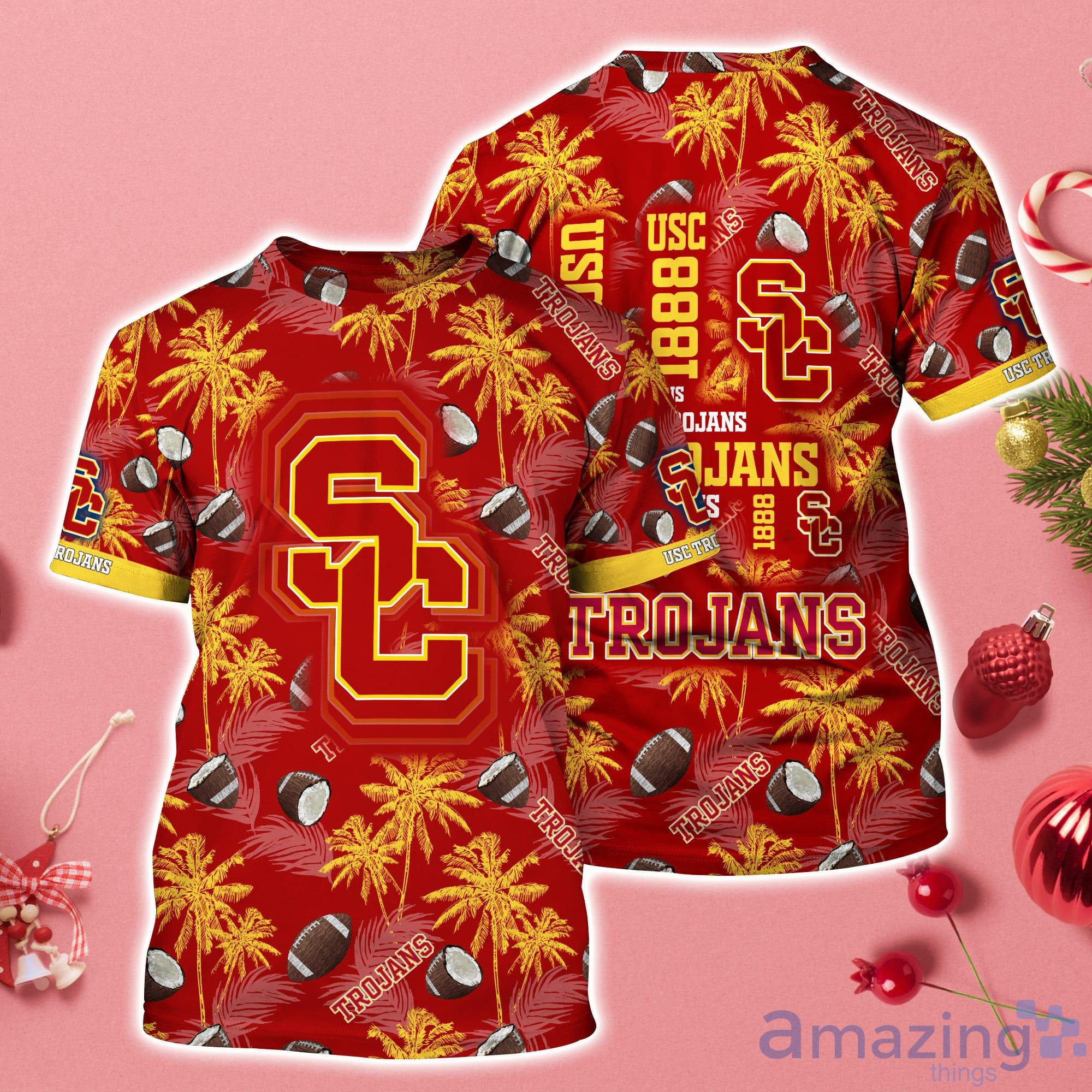 USC Trojans Coconut Pattern Hawaii 3D T-Shirt Product Photo 1