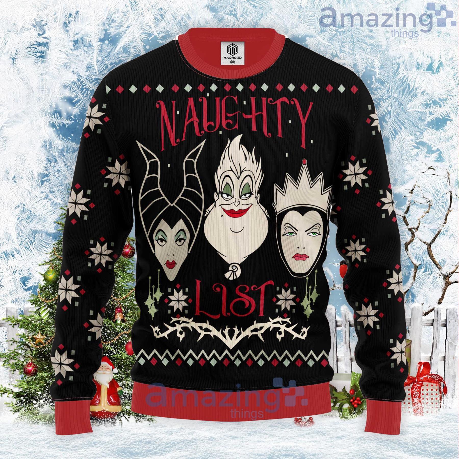 Villains Naughty List Ugly Christmas Sweater Product Photo 1
