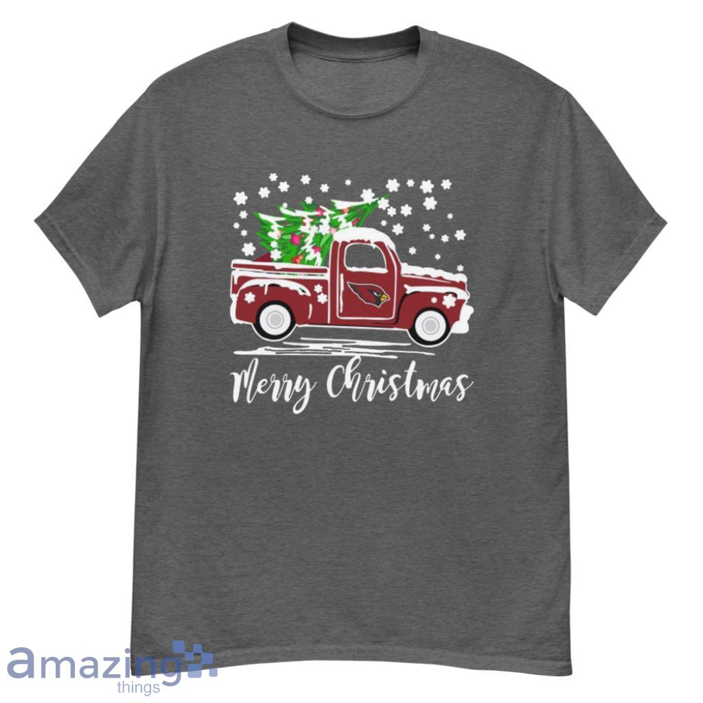 Vintage Car Carrying Christmas Tree Arizona Cardinals Christmas Shirt - G500 Men’s Classic T-Shirt-1