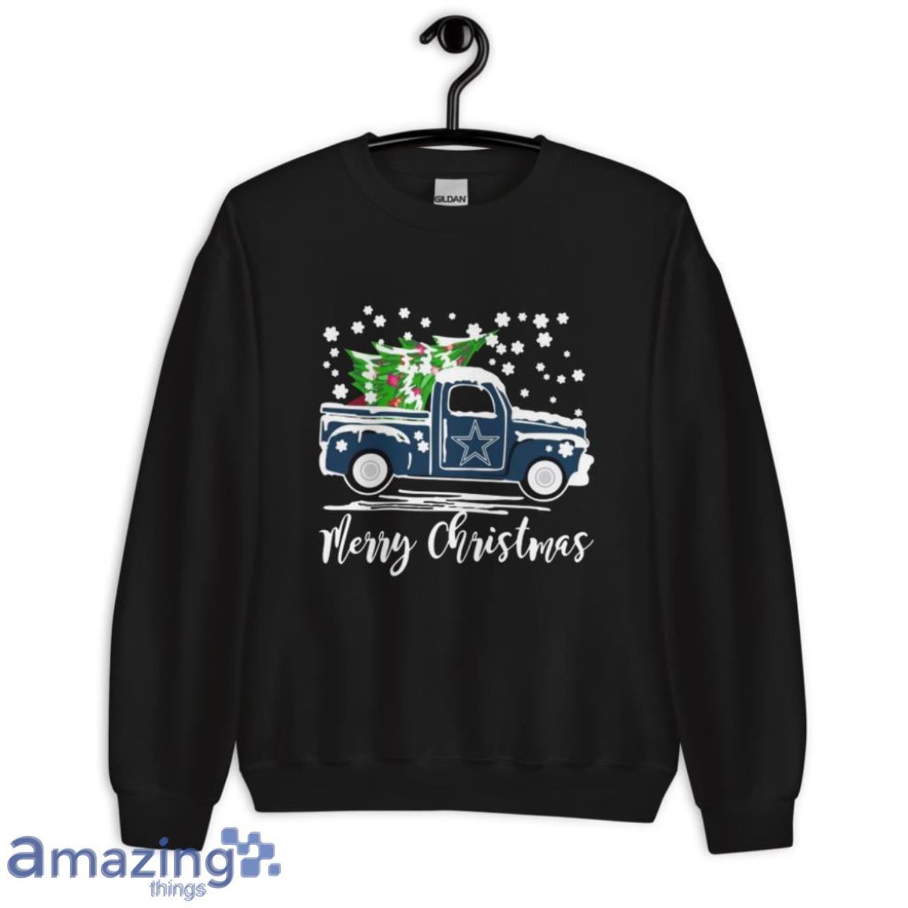 Vintage Car Carrying Christmas Tree Dallas Cowboys Merry Christmas T-Shirt  - TeeNavi