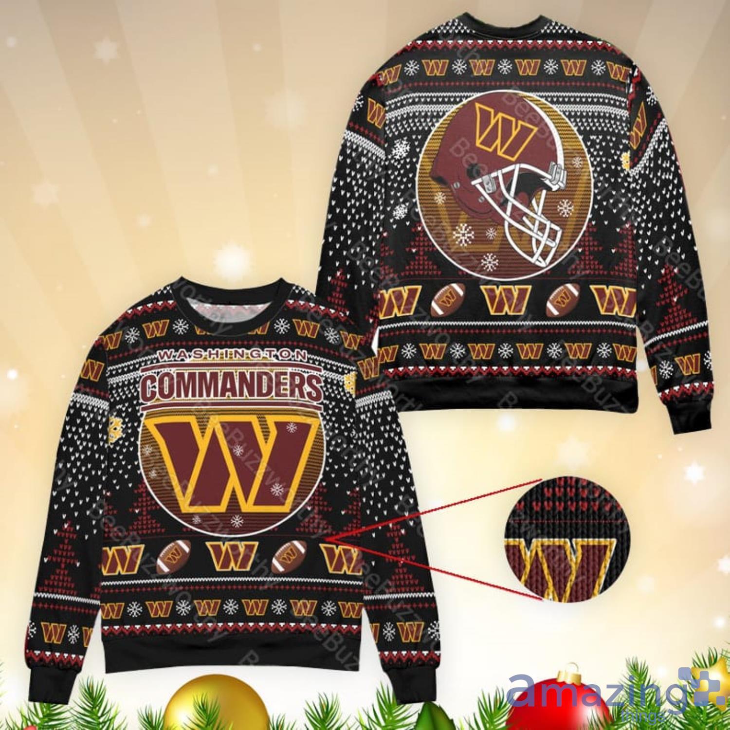Washington Commanders Fans Ugly Christmas Sweater Product Photo 1